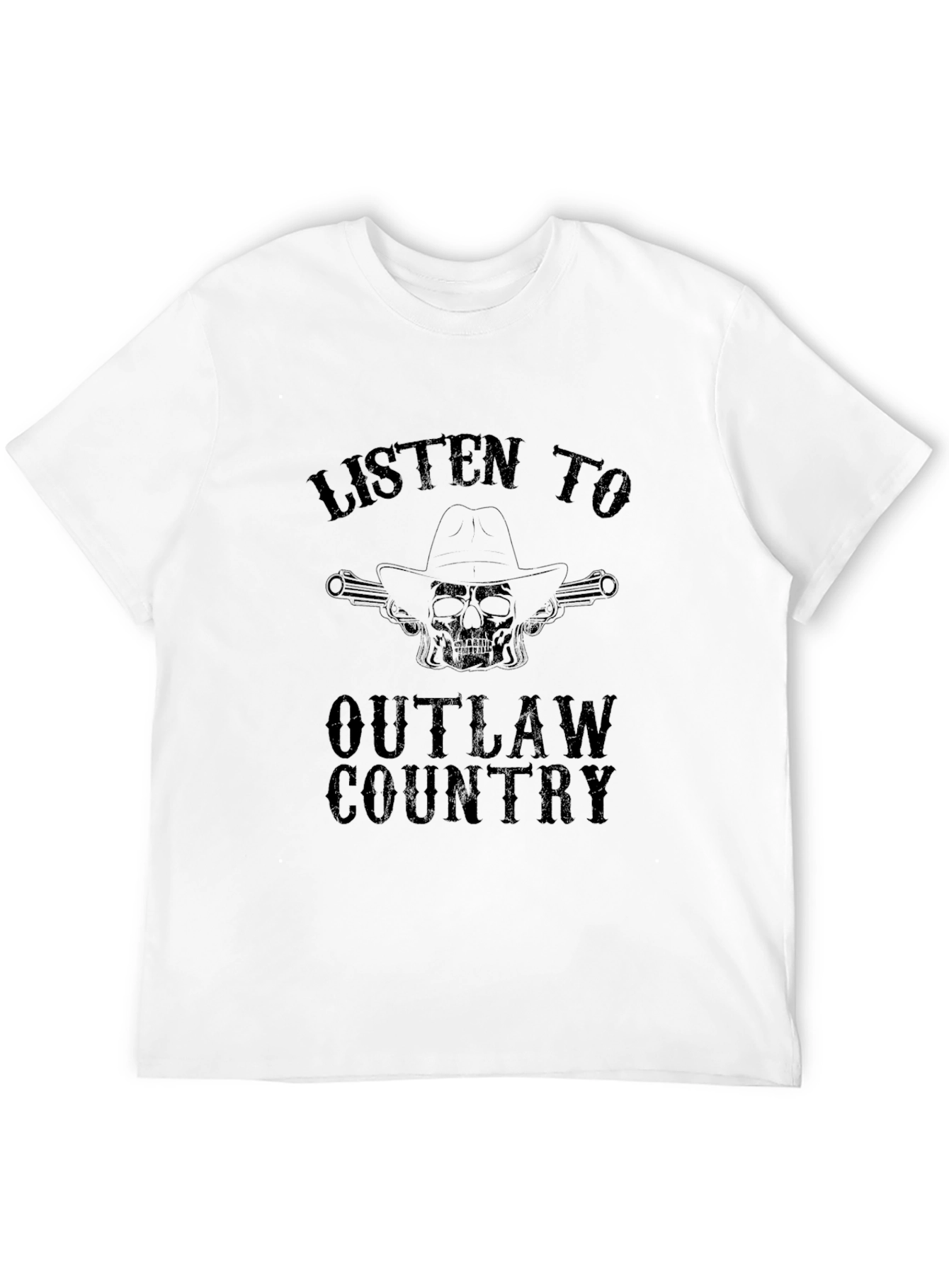 Outlaw Country Graphic Tee - Black Cotton T-Shirt
