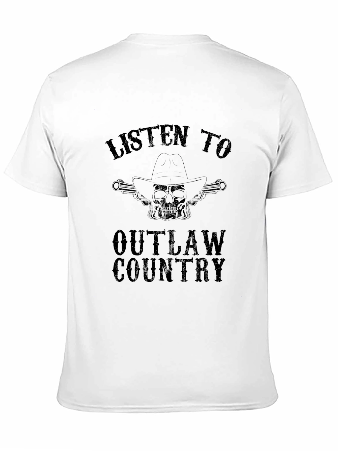 Outlaw Country Graphic Tee - Black Cotton T-Shirt