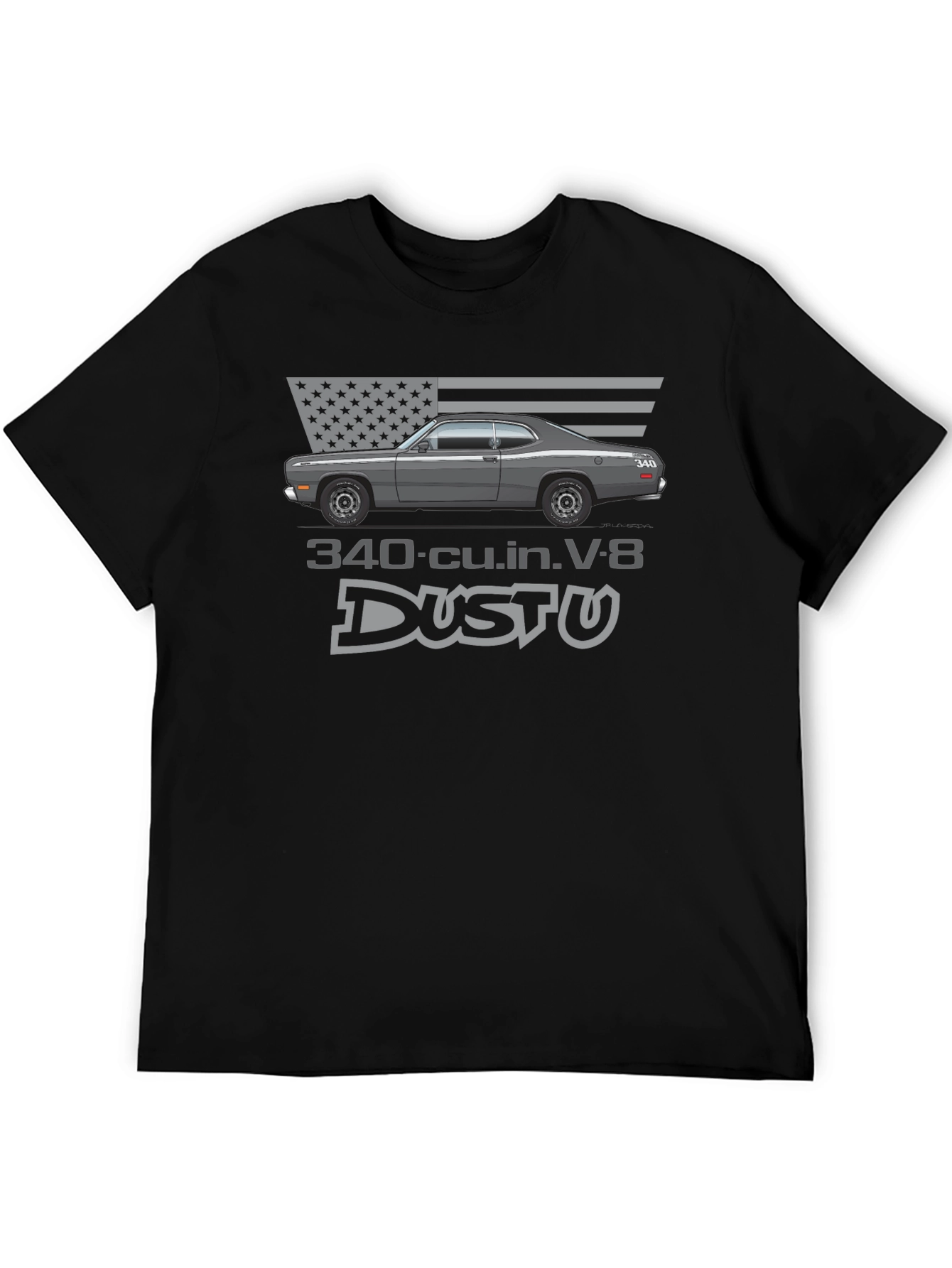 340 Duster V8 Car T-Shirt - Classic American Muscle