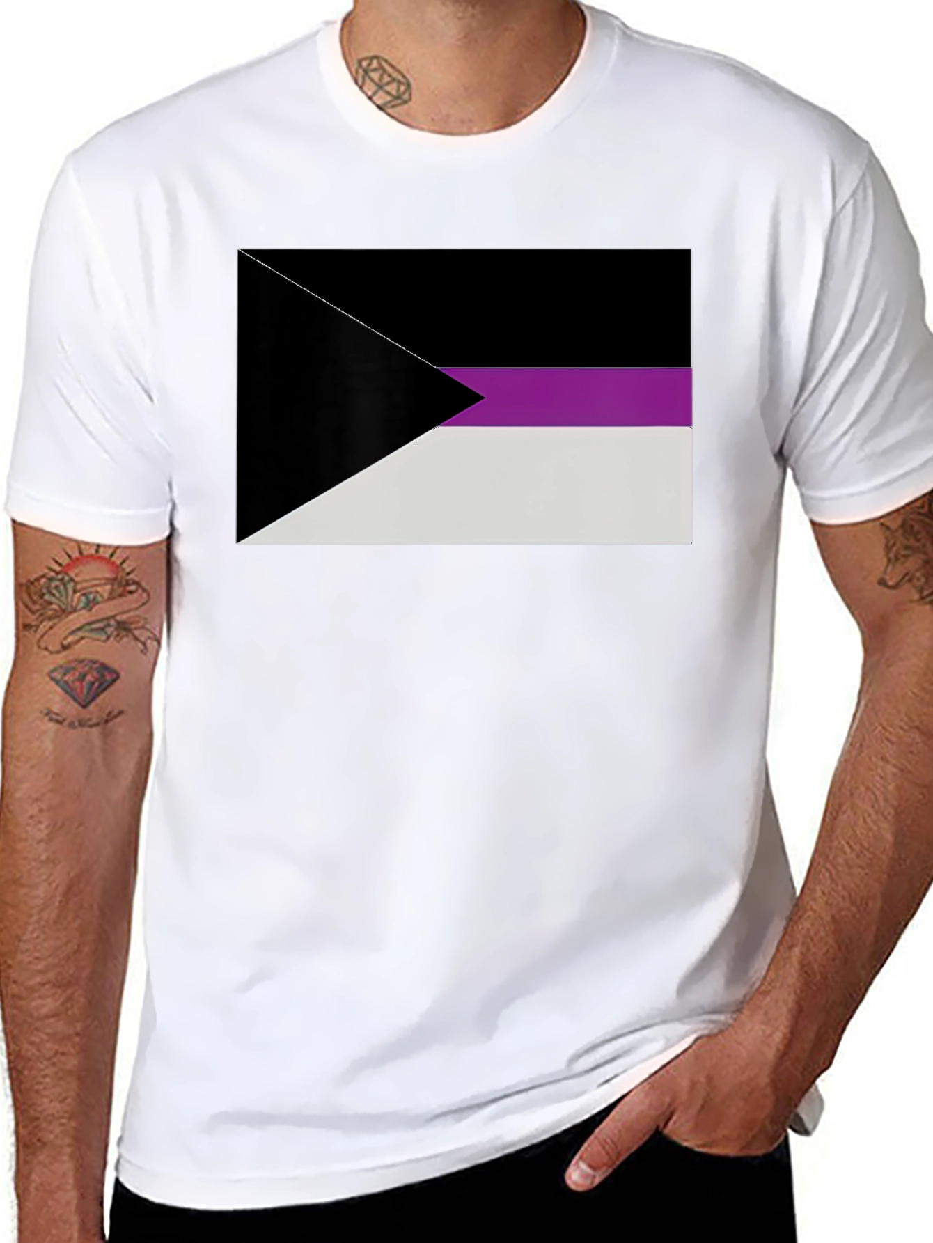 Demisexual Pride Flag T-Shirt - Black