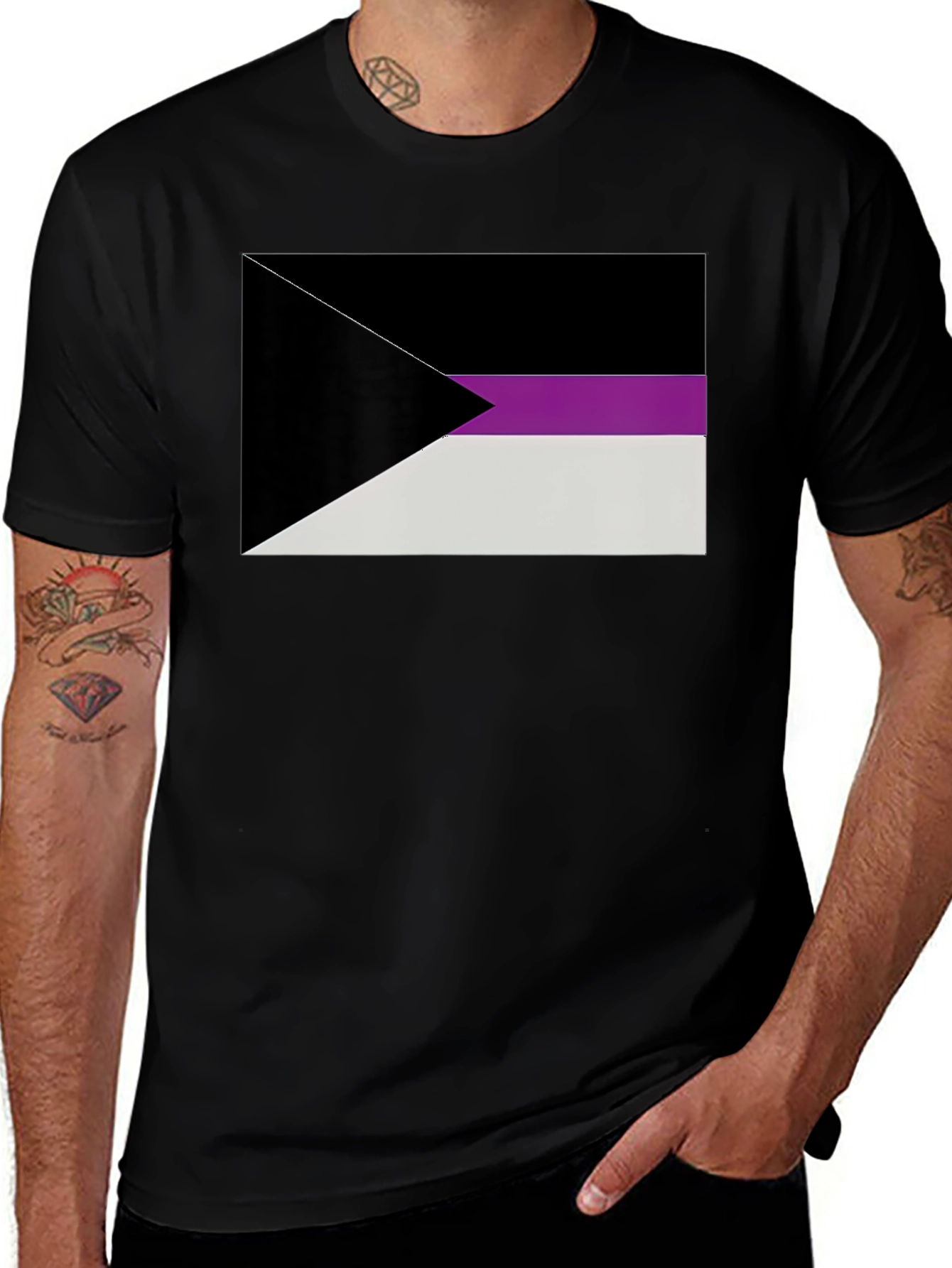 Demisexual Pride Flag T-Shirt - Black