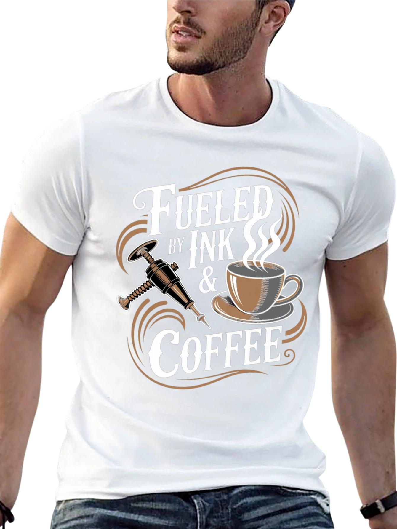 Fueled by Ink and Coffee Graphic T-Shirt