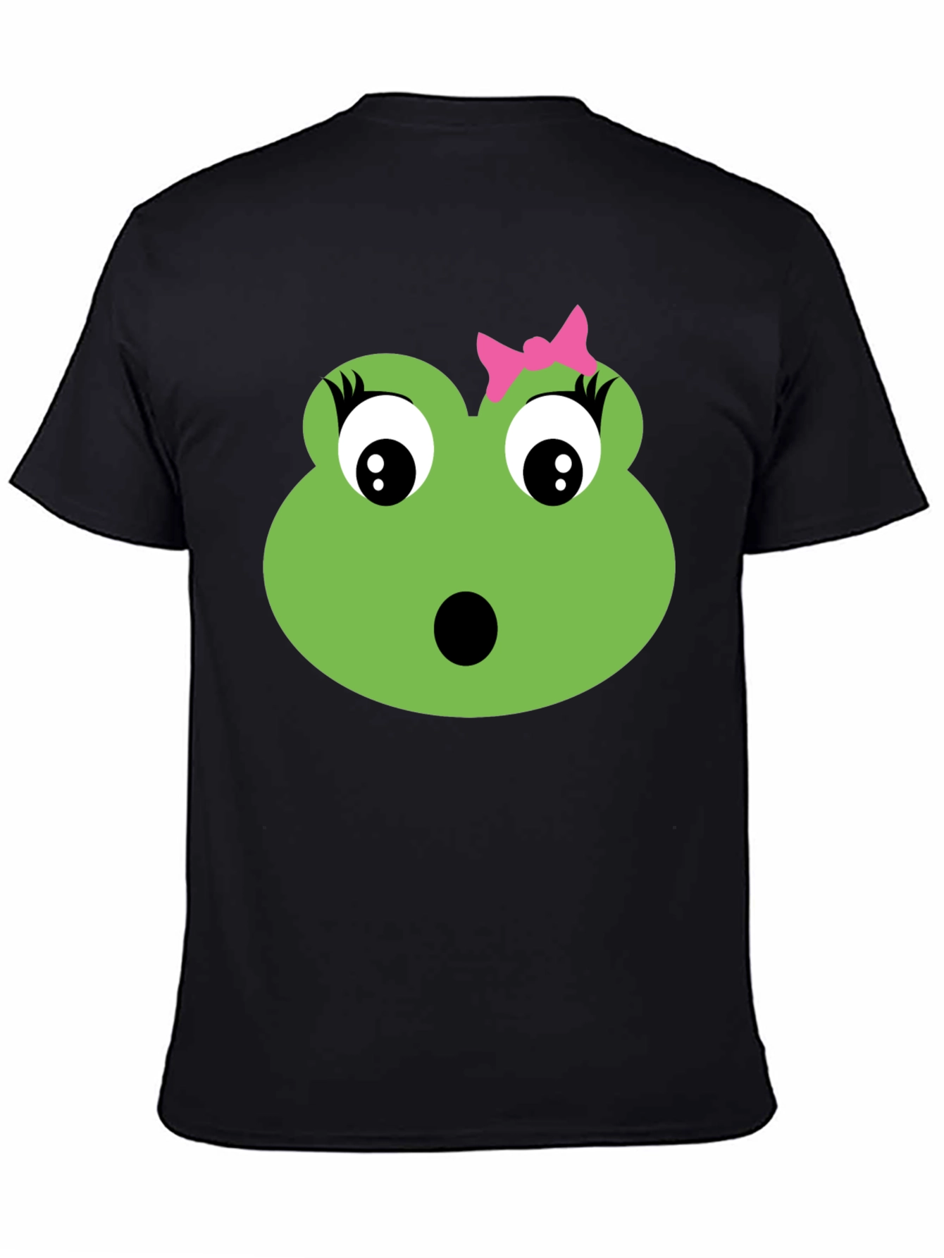 Cute Frog Face T-Shirt - Black