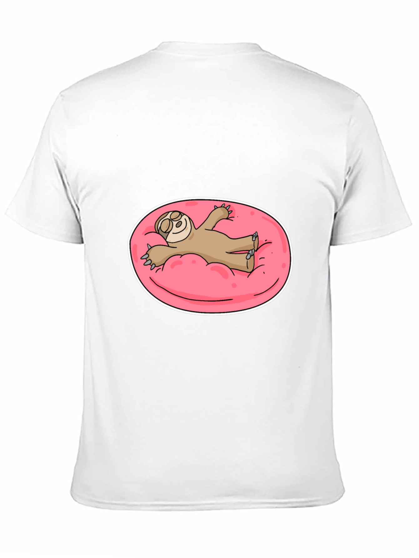 Sloth on Pink Float T-Shirt