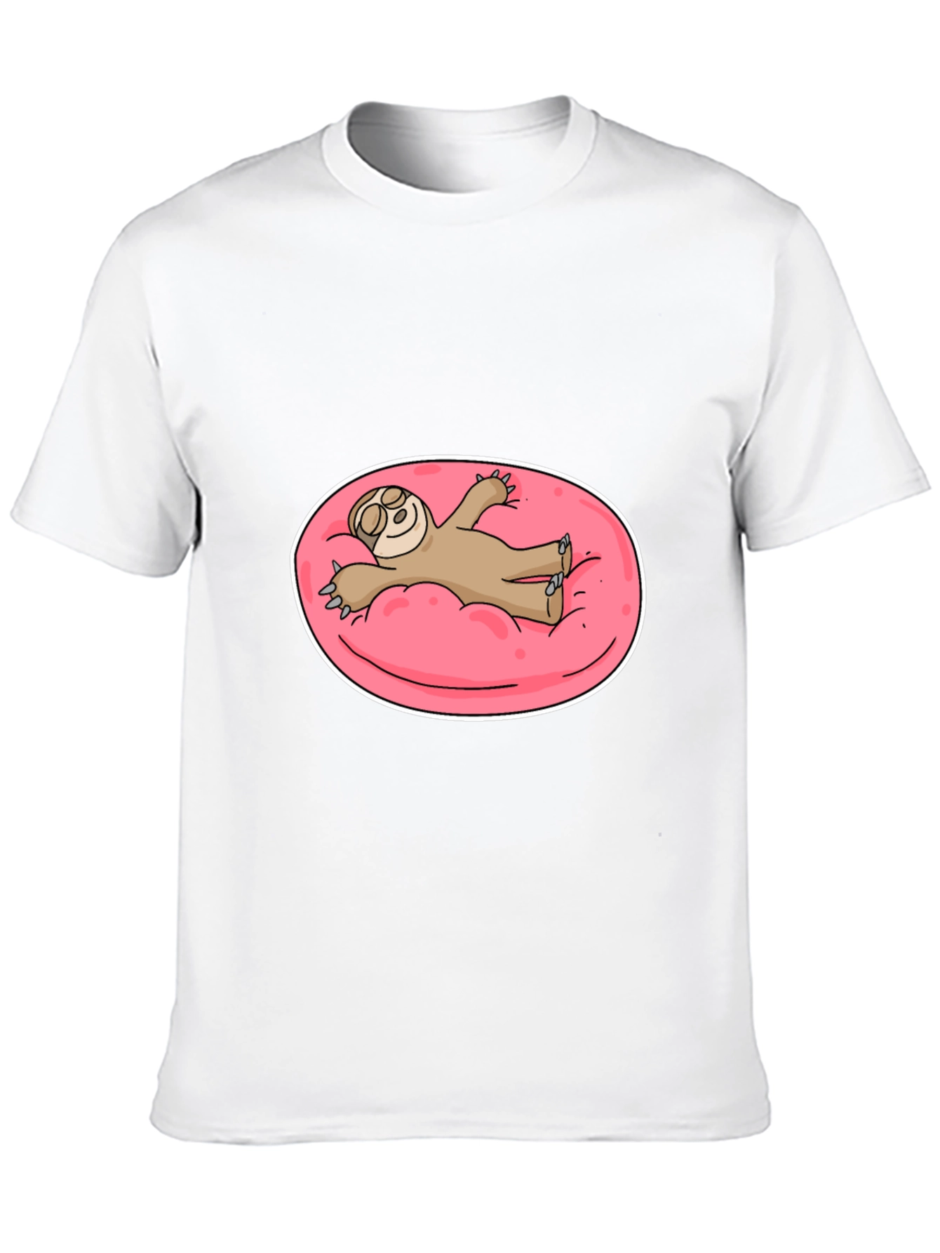 Sloth on Pink Float T-Shirt