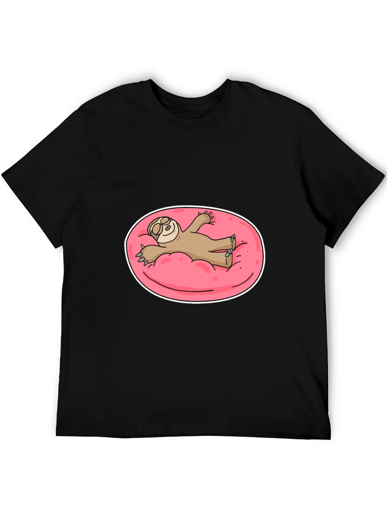 Sloth on Pink Float T-Shirt