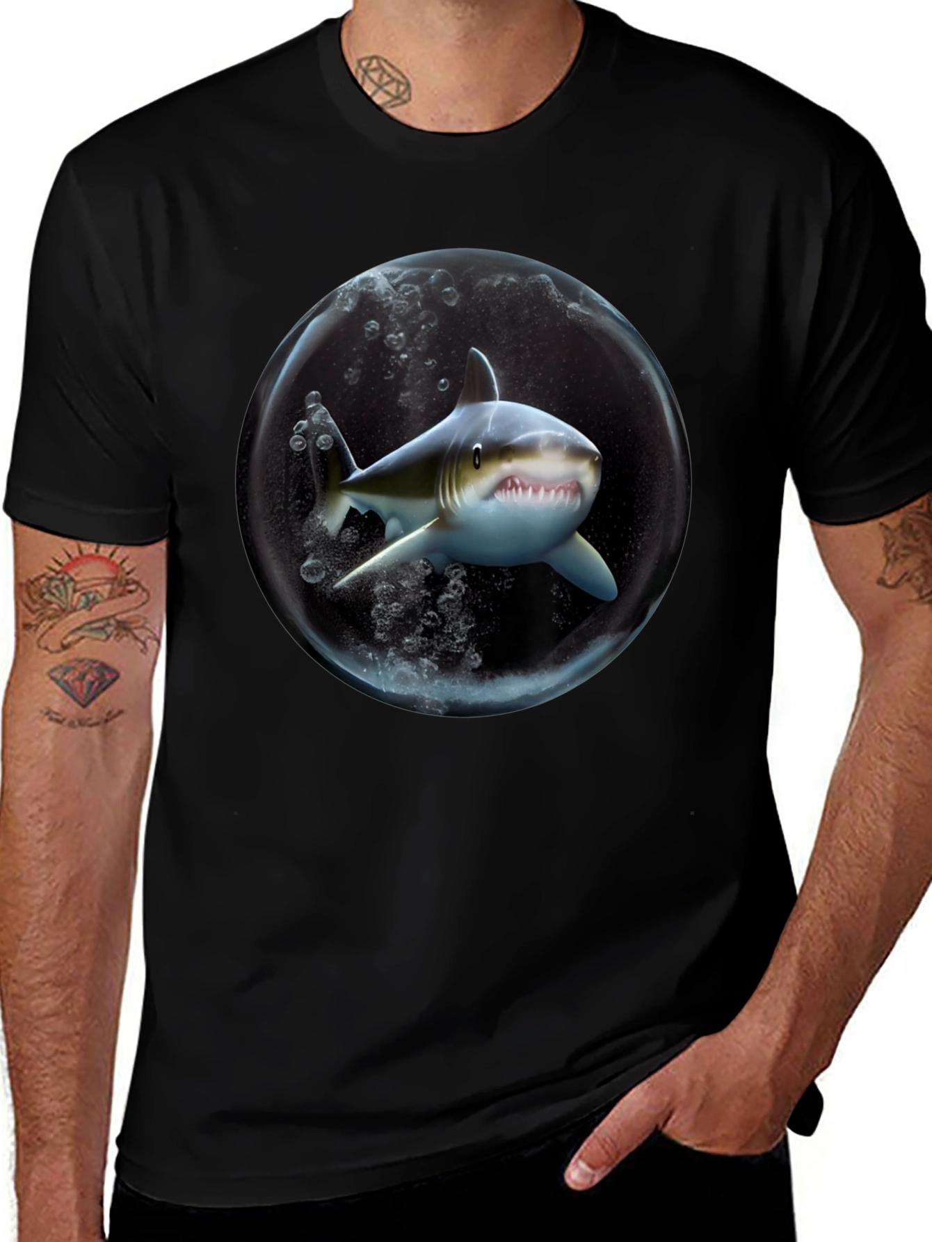 Shark in a Bubble Graphic T-Shirt