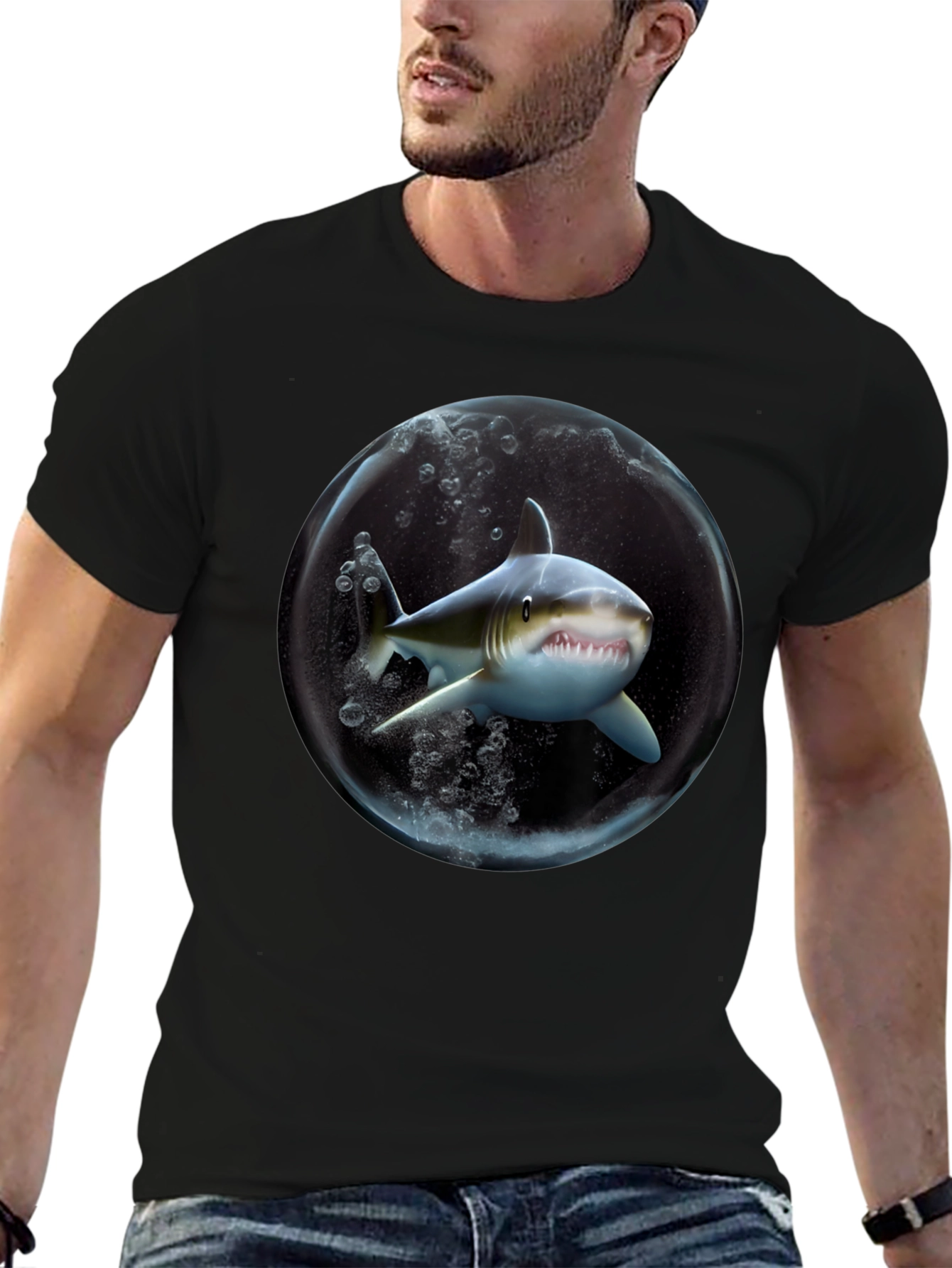 Shark in a Bubble Graphic T-Shirt