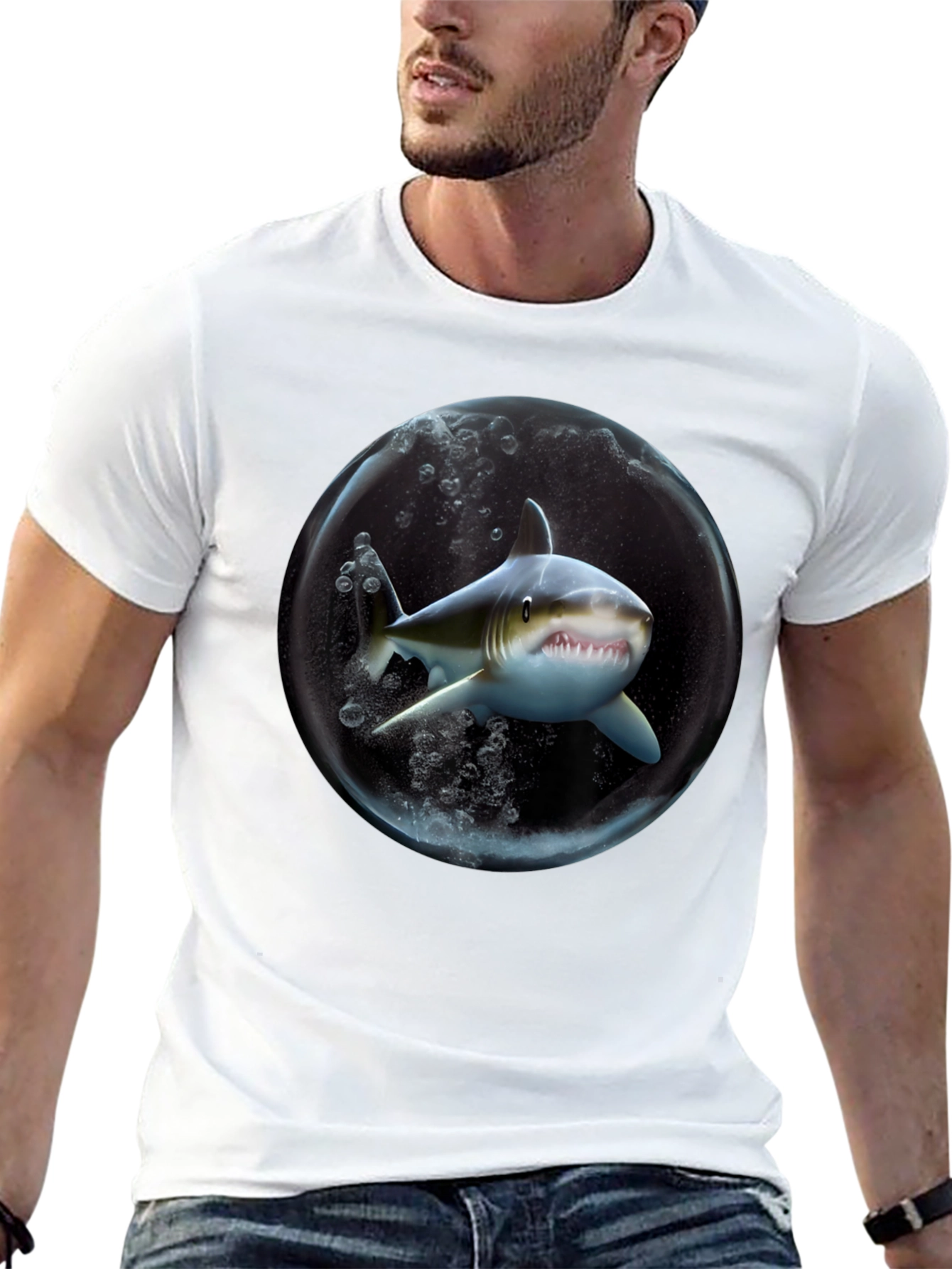 Shark in a Bubble Graphic T-Shirt