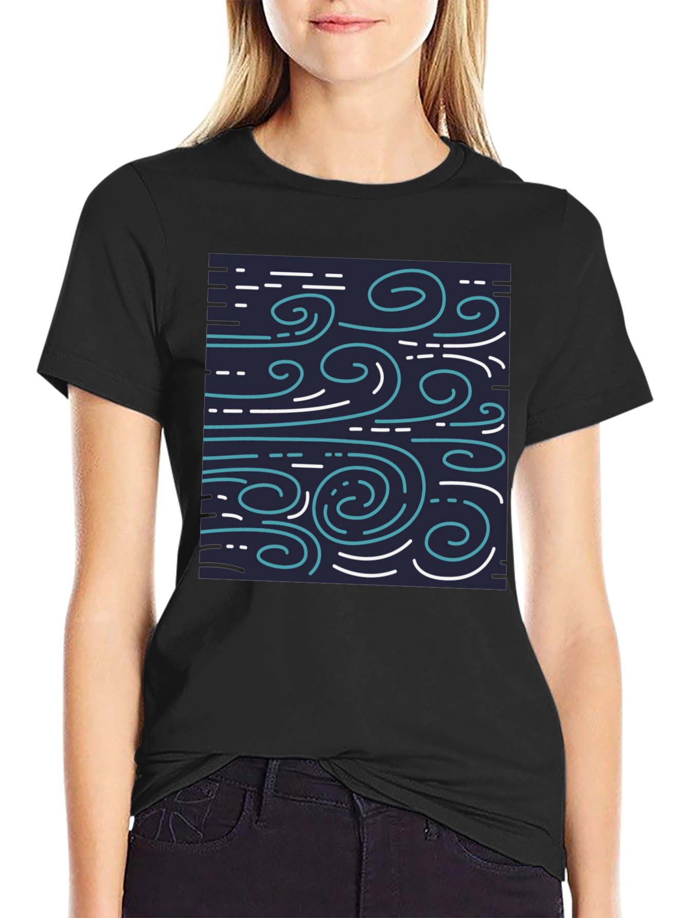 Stylized Wind Pattern T-Shirt