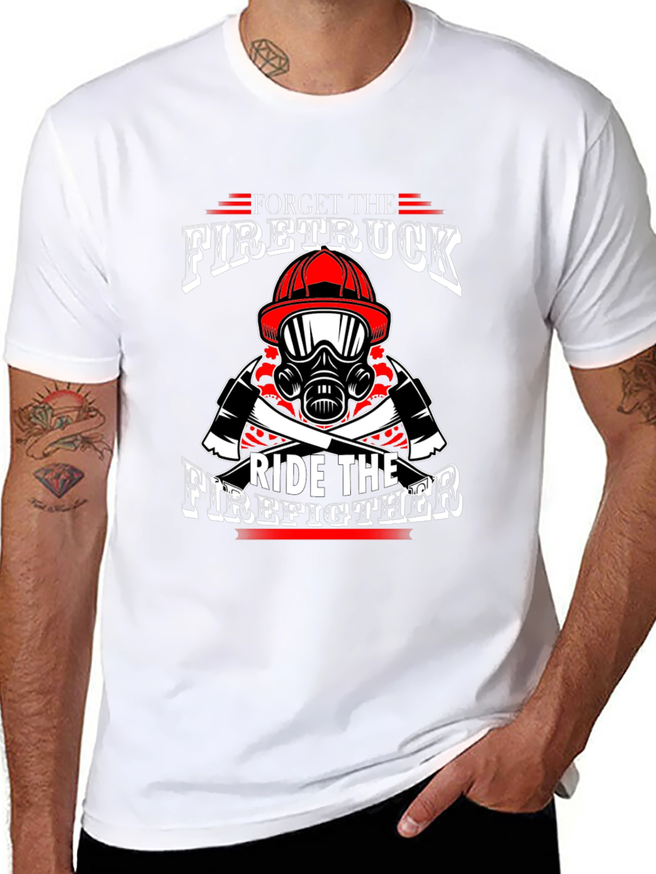 Forget Firetruck Ride Firefighter Black T-Shirt