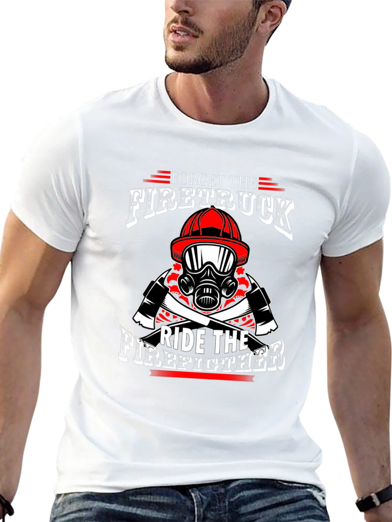Forget Firetruck Ride Firefighter Black T-Shirt
