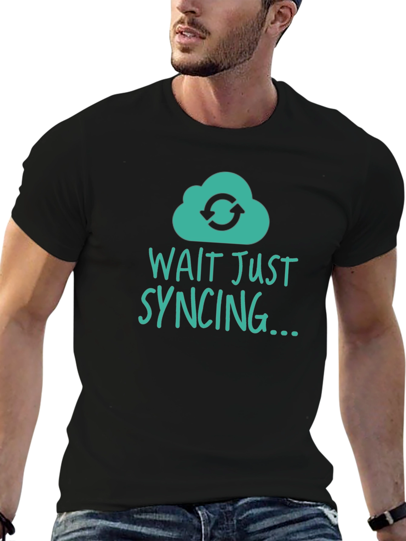 Wait Just Syncing T-Shirt - Tech Humor Tee