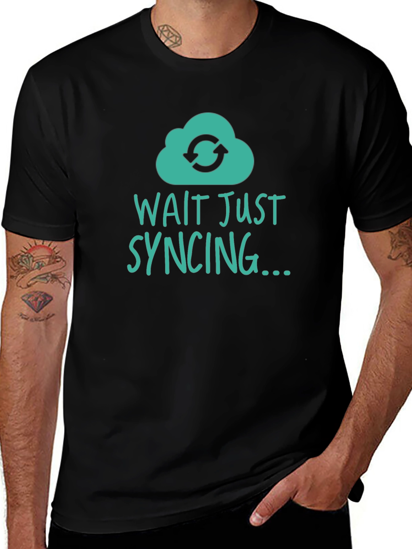 Wait Just Syncing T-Shirt - Tech Humor Tee
