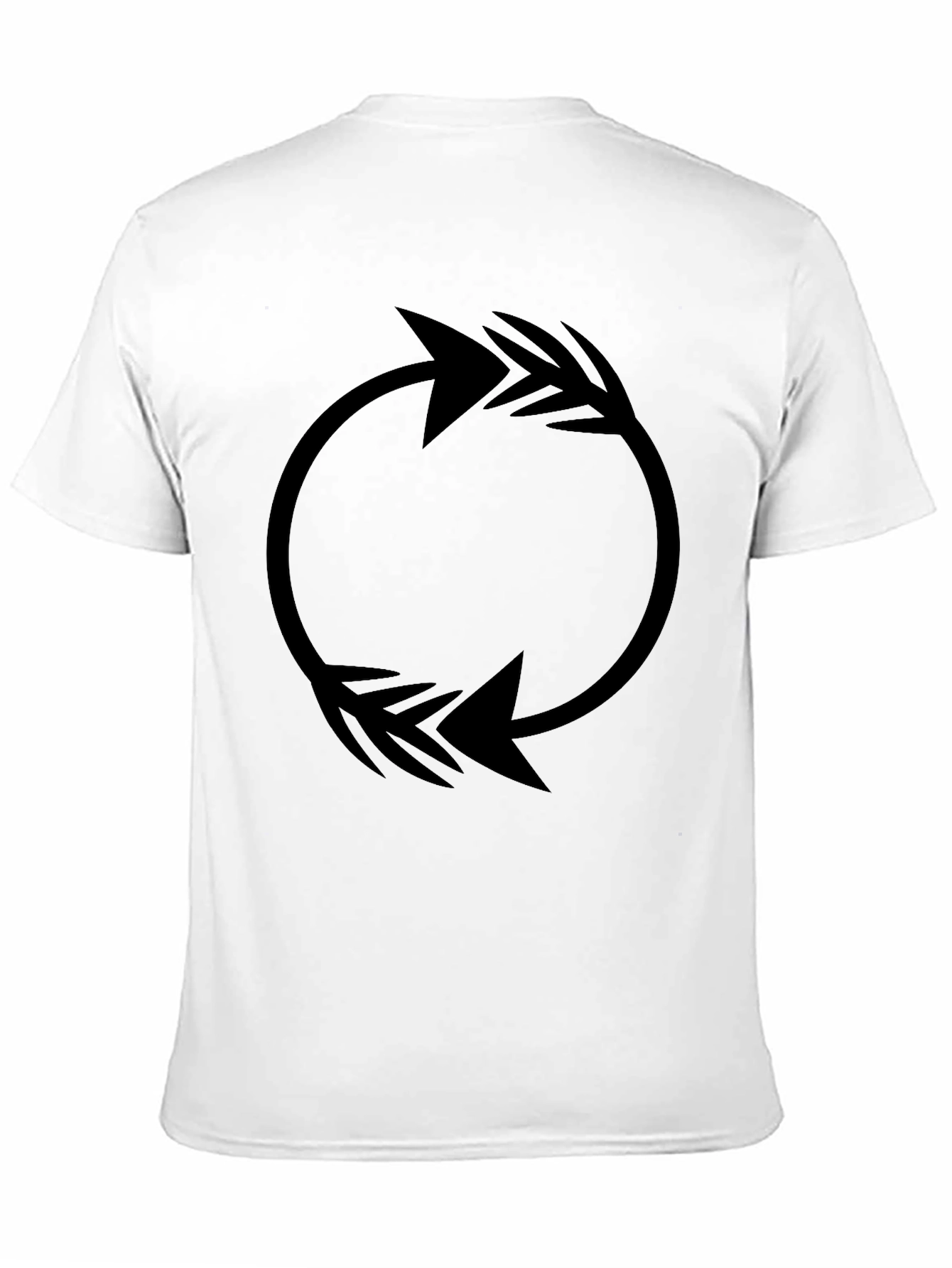 Circular Arrow Graphic Tee - Black Cotton Casual Shirt