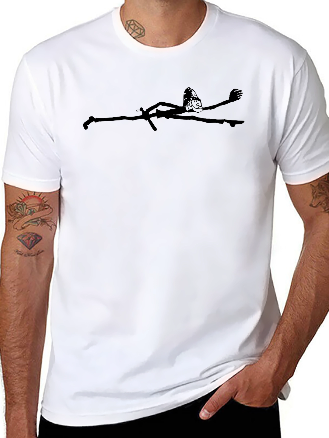 Minimalist Gymnast Graphic Black T-Shirt