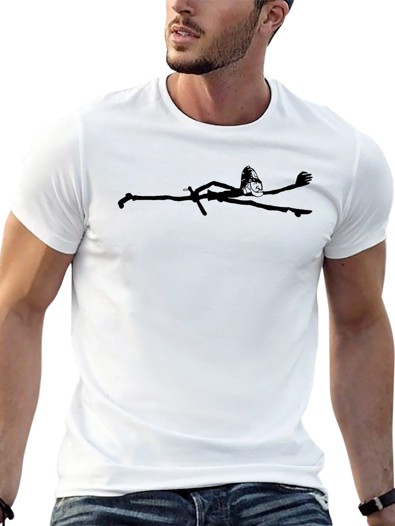Minimalist Gymnast Graphic Black T-Shirt