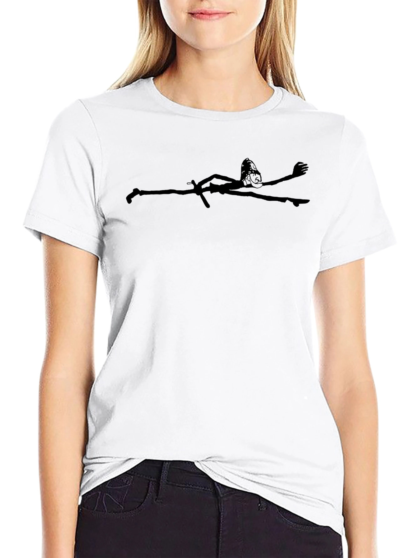 Minimalist Gymnast Graphic Black T-Shirt
