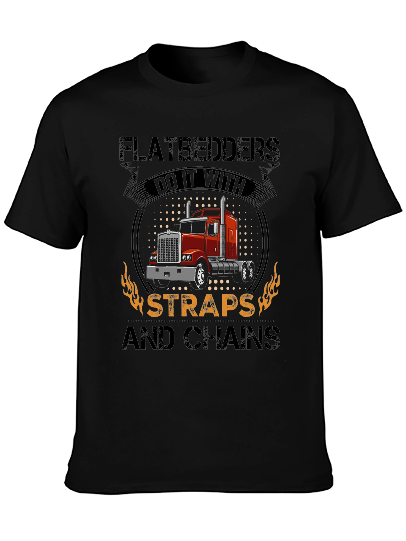 Flatbedder Trucker T-Shirt: Straps and Chains
