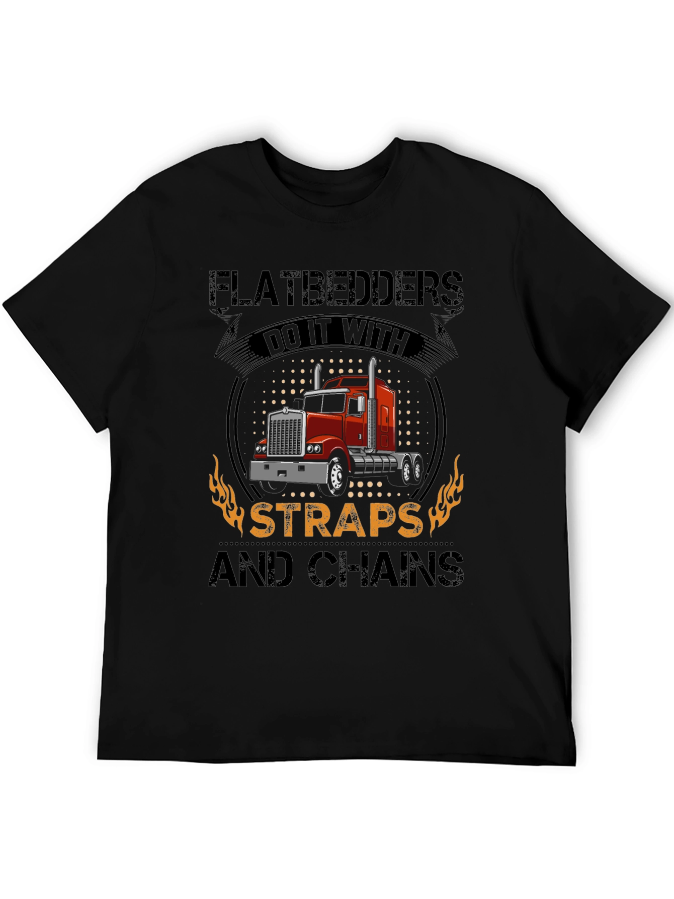 Flatbedder Trucker T-Shirt: Straps and Chains
