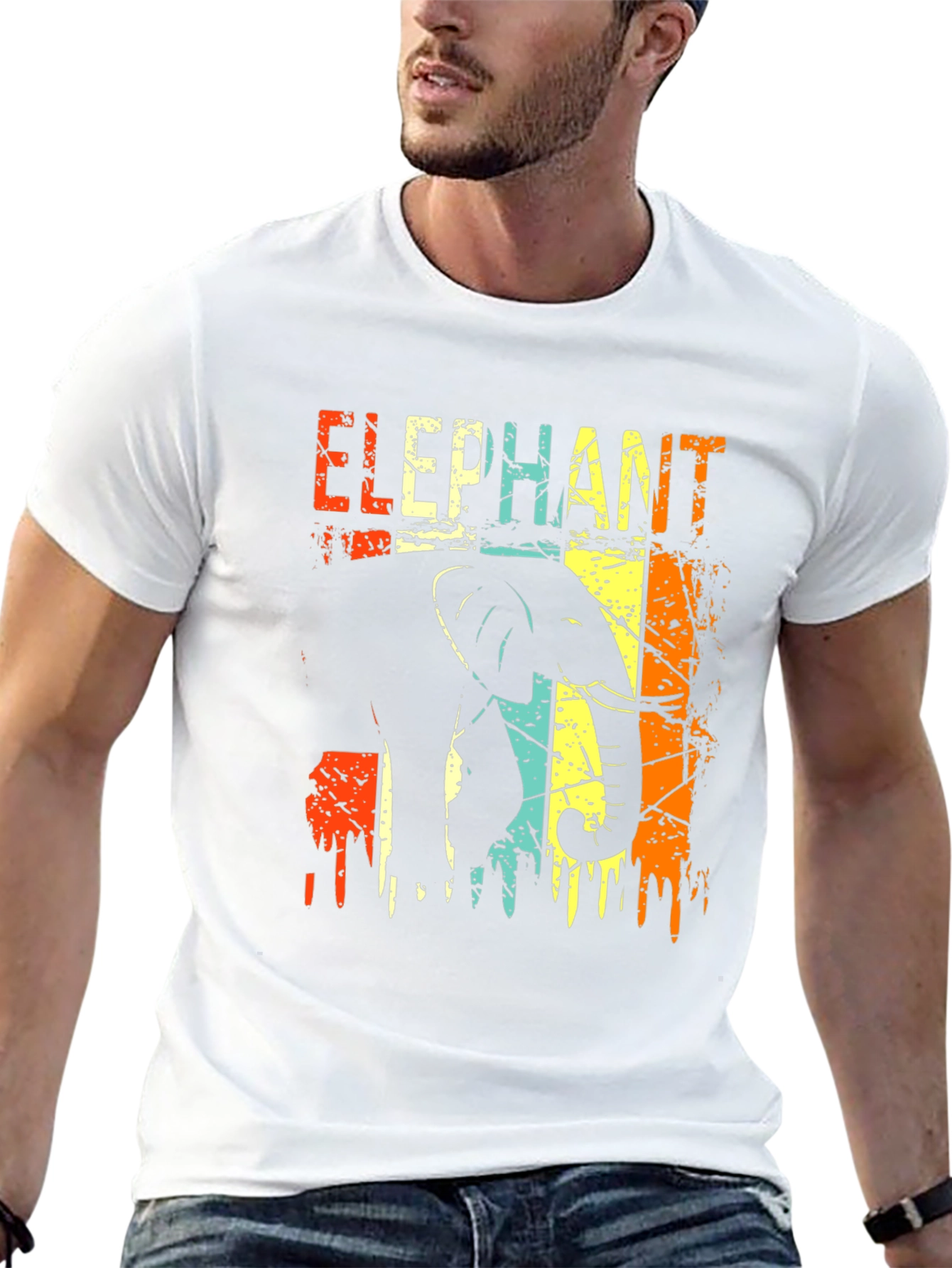 Retro Elephant Graphic T-Shirt
