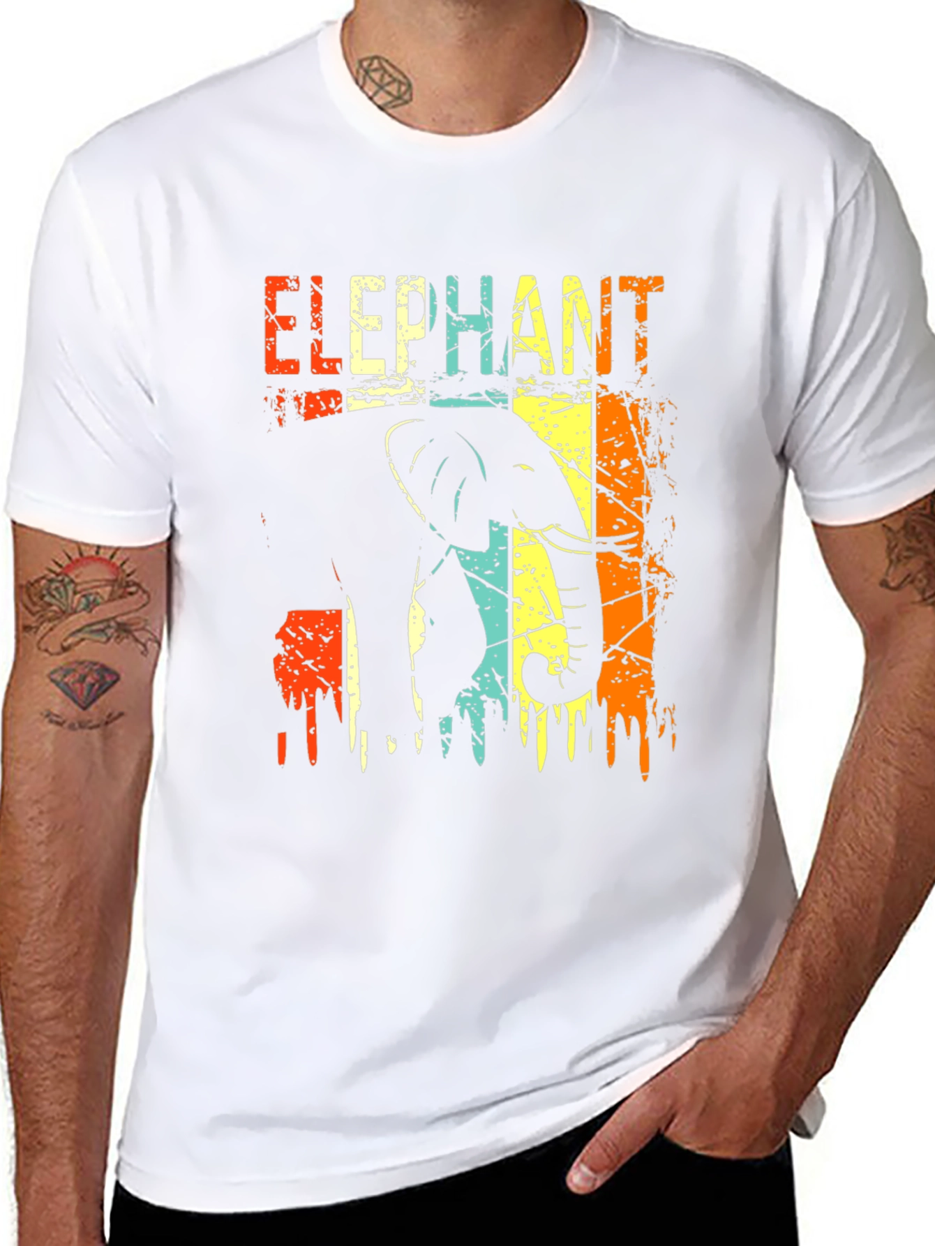 Retro Elephant Graphic T-Shirt