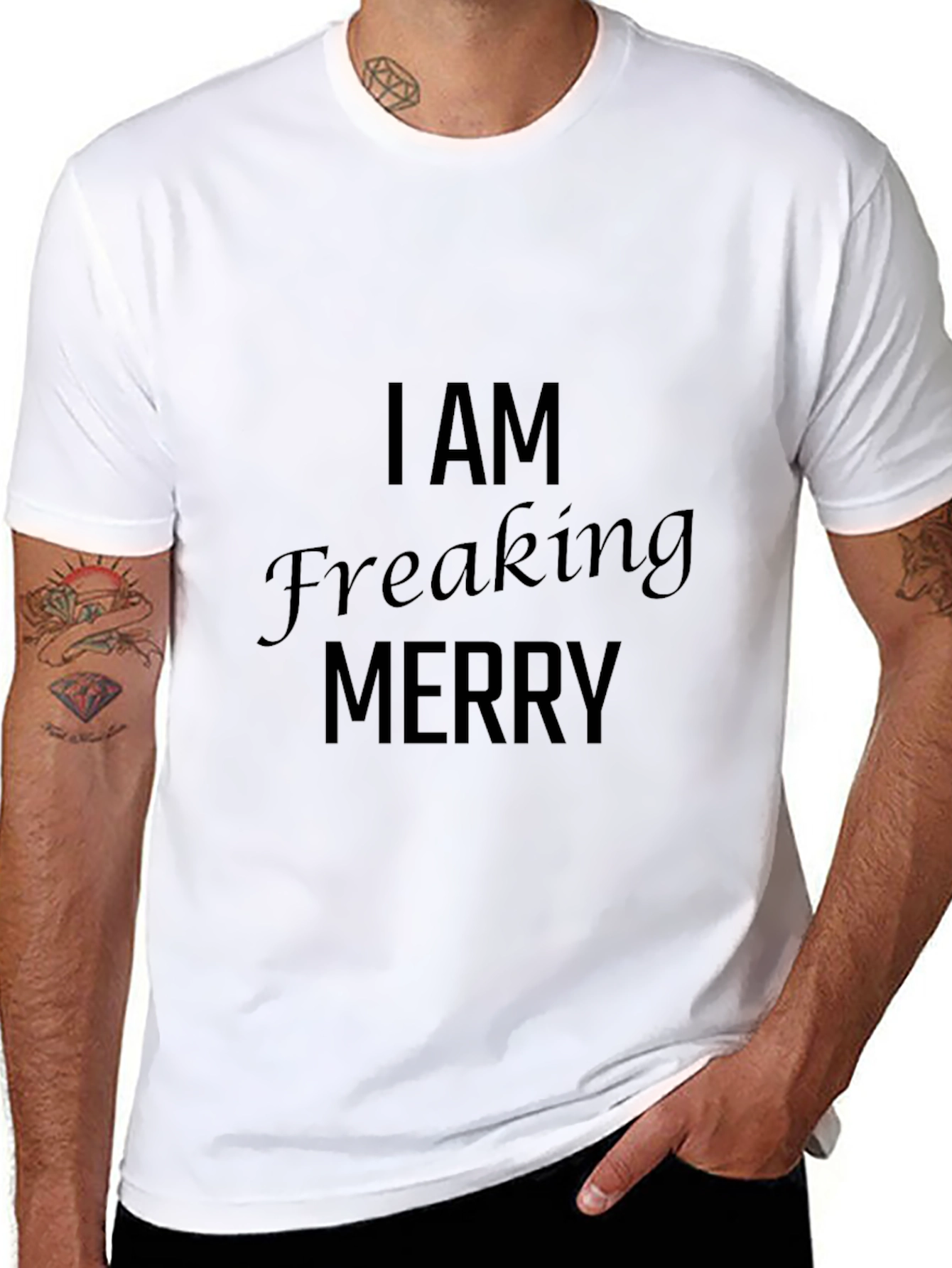 I AM Freaking Merry Black T-Shirt
