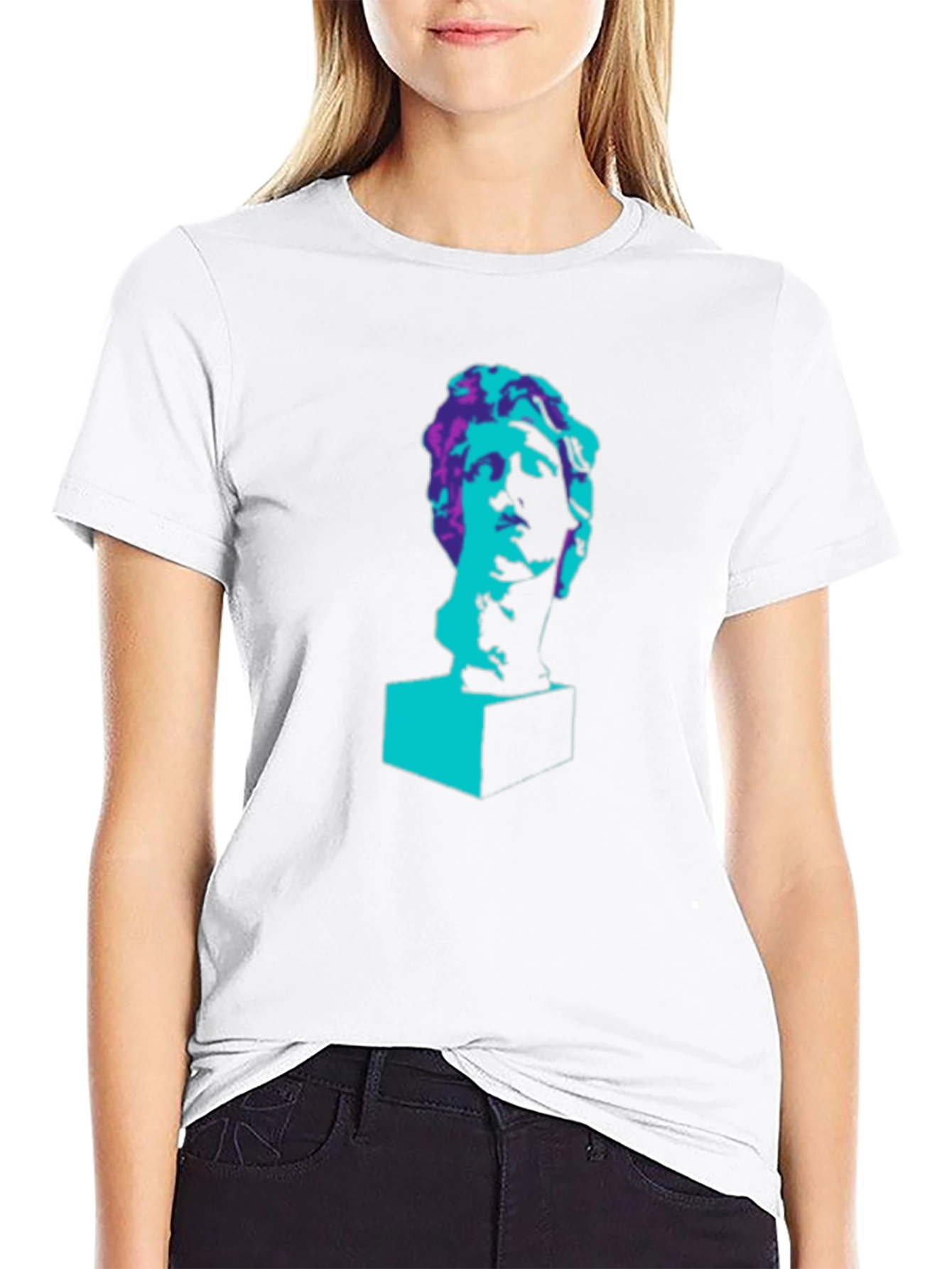 Pop Art Statue Graphic Tee - Black