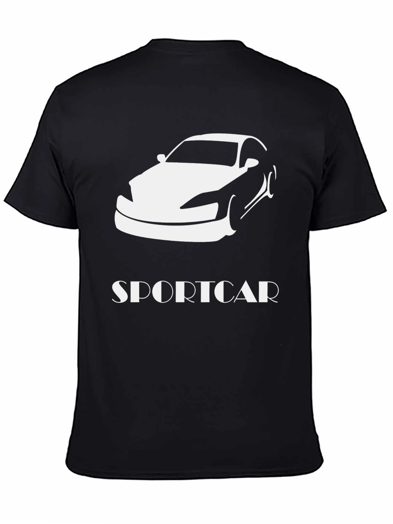 Sportscar Graphic Tee - Black Cotton T-Shirt