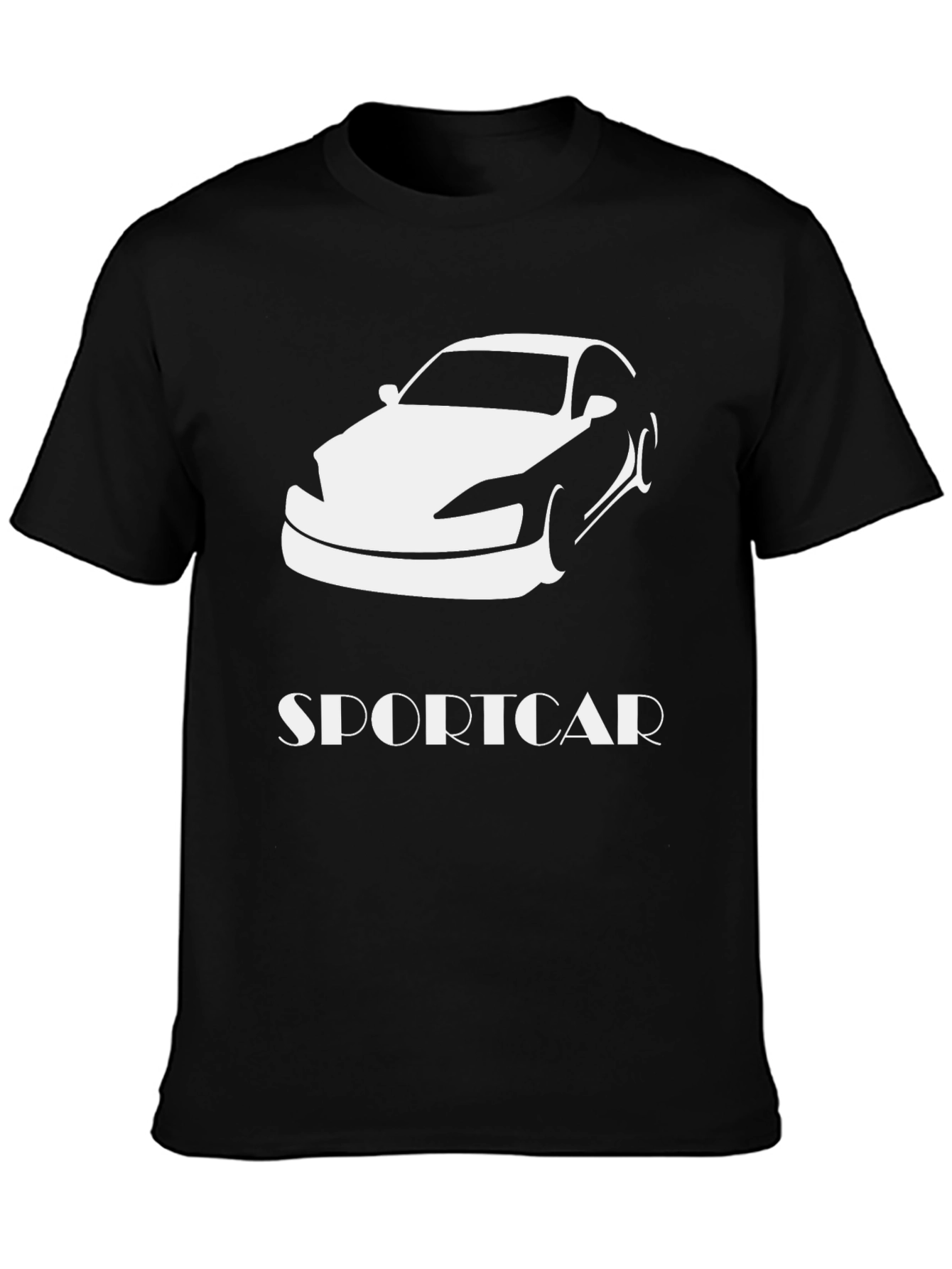 Sportscar Graphic Tee - Black Cotton T-Shirt