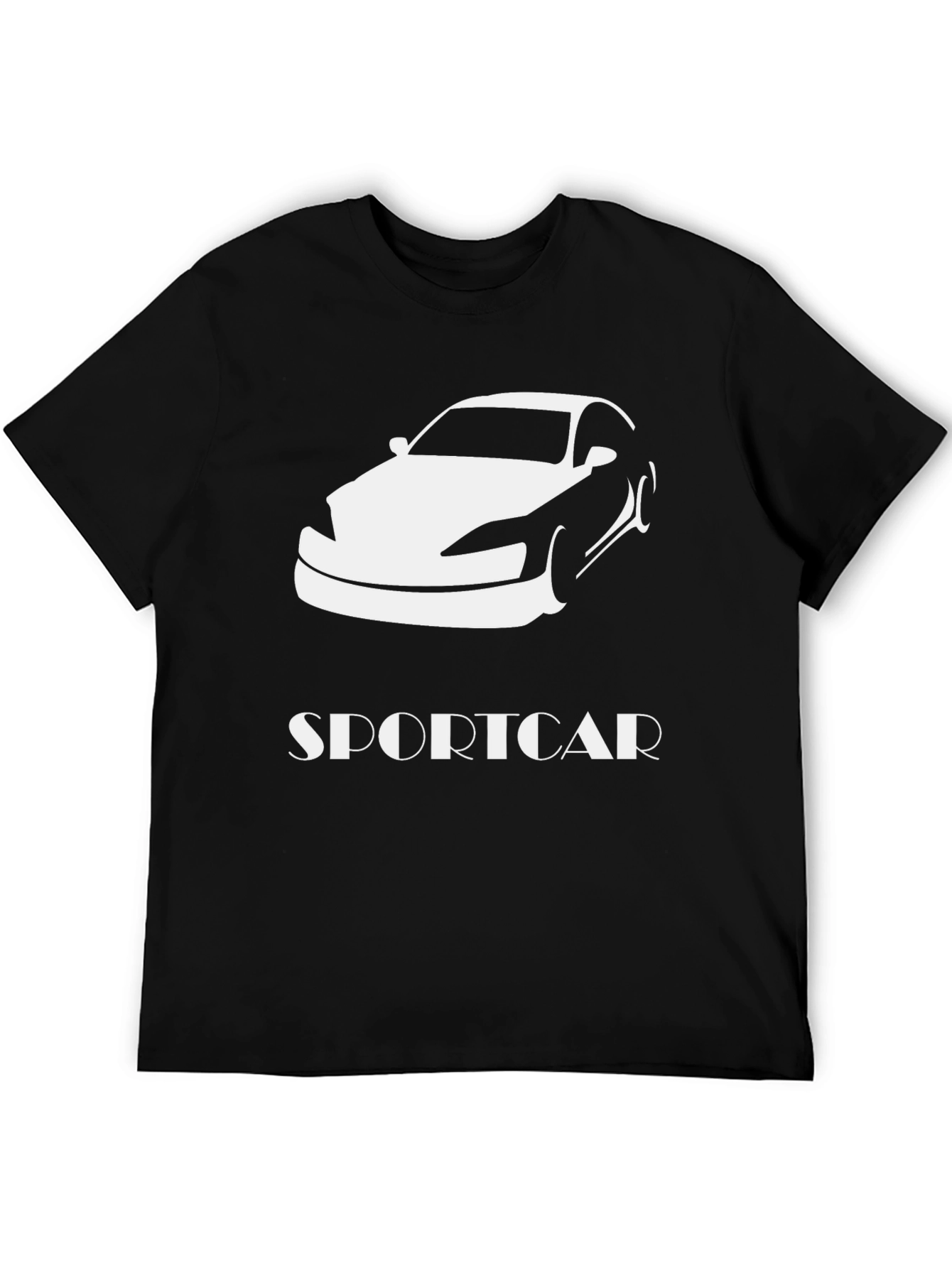 Sportscar Graphic Tee - Black Cotton T-Shirt