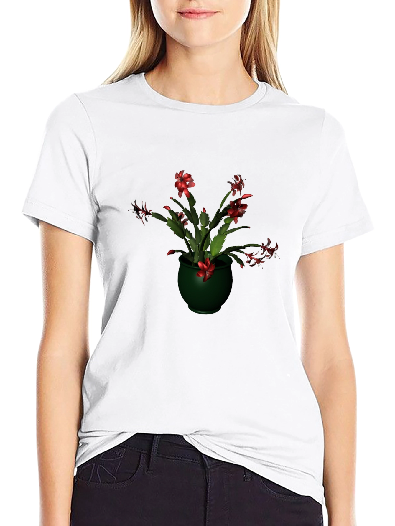Festive Floral Potted Plant T-Shirt