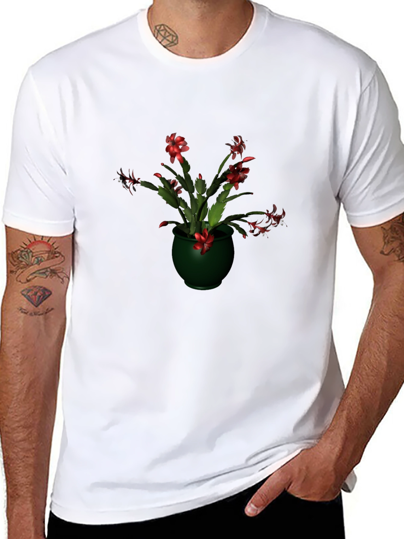 Festive Floral Potted Plant T-Shirt