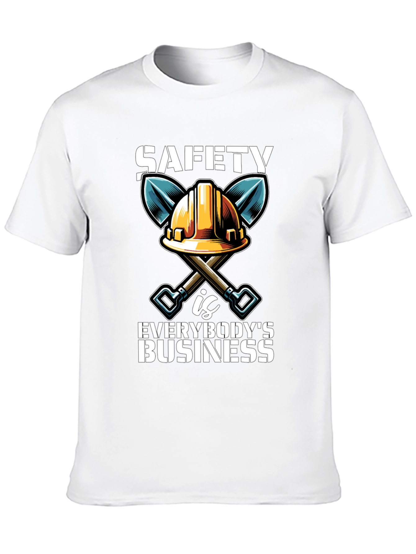 Safety First T-Shirt Hard Hat & Shovels