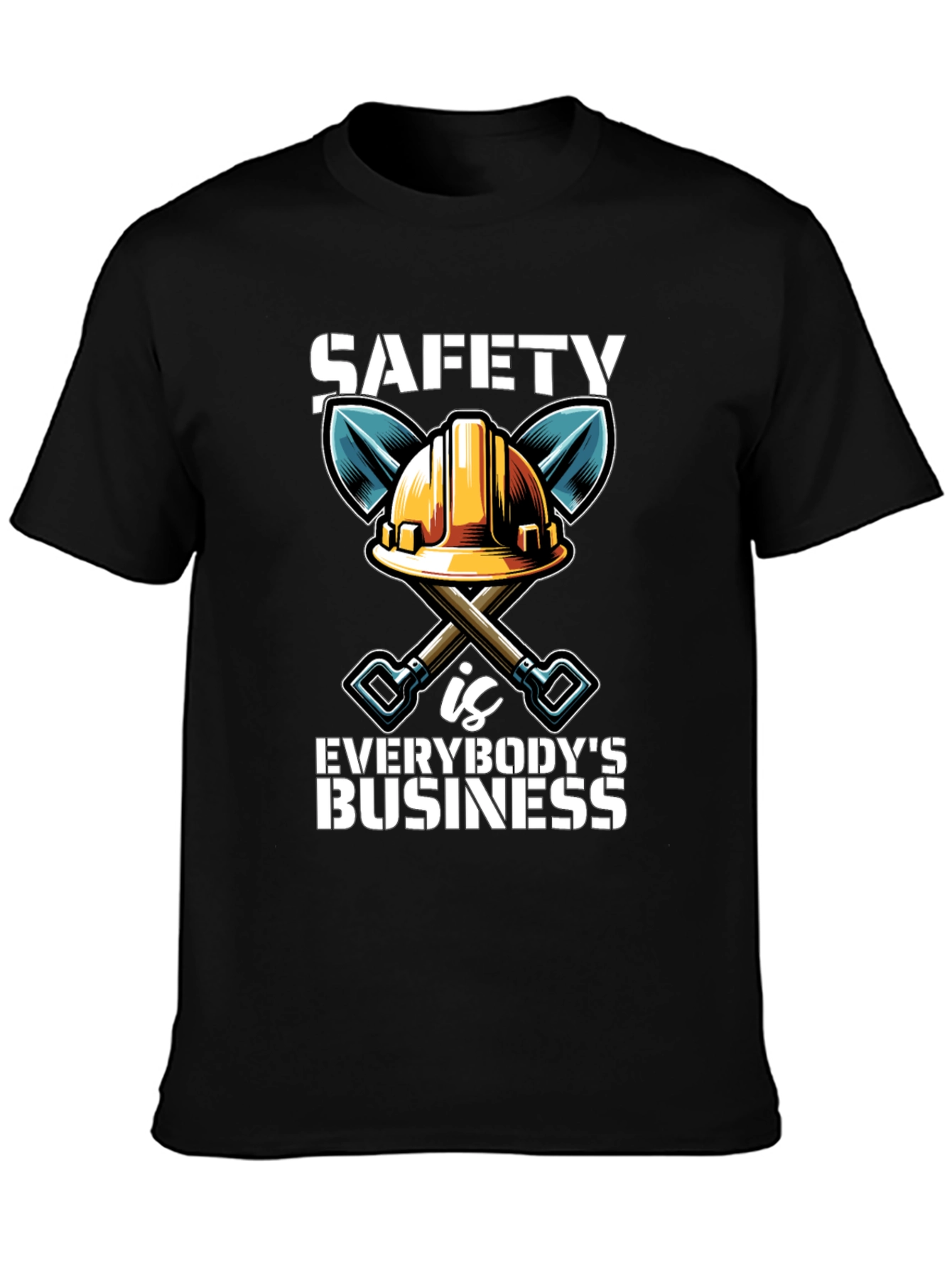 Safety First T-Shirt Hard Hat & Shovels