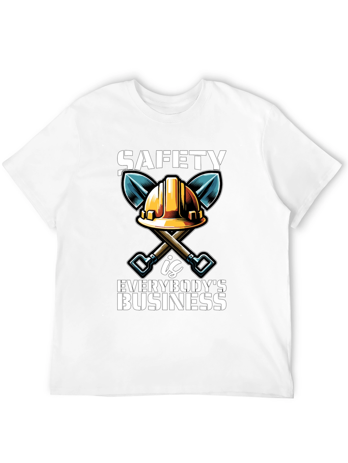 Safety First T-Shirt Hard Hat & Shovels