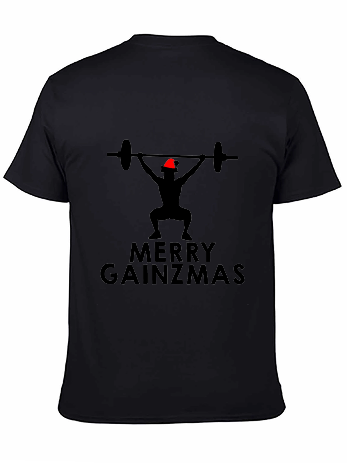 Merry Gainzmas Black T-Shirt - Gym Holiday Apparel