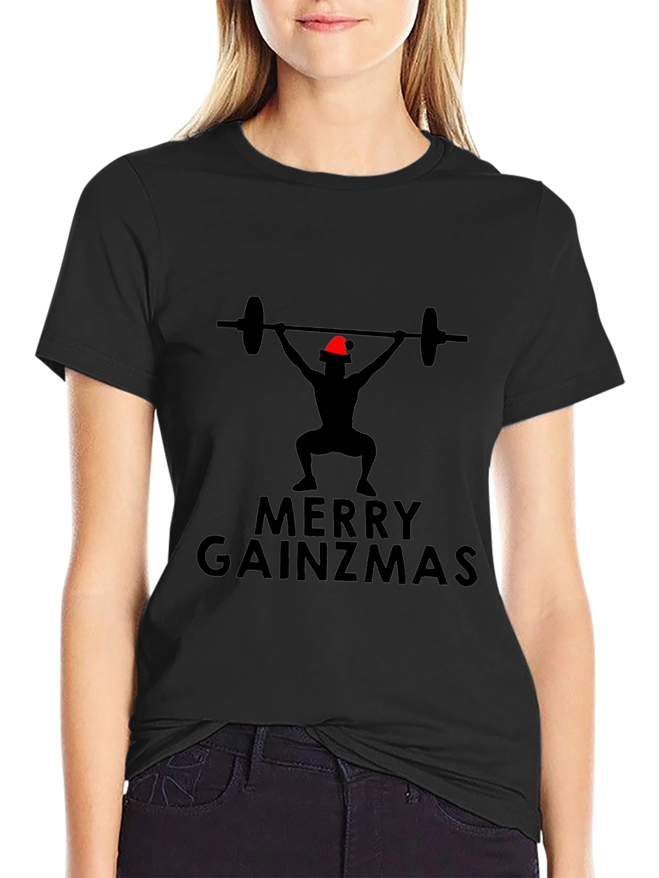Merry Gainzmas Black T-Shirt - Gym Holiday Apparel