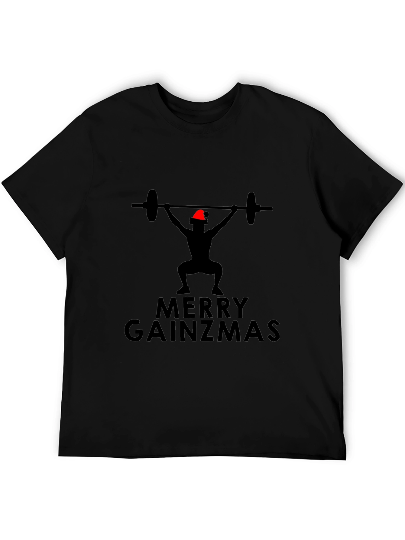 Merry Gainzmas Black T-Shirt - Gym Holiday Apparel
