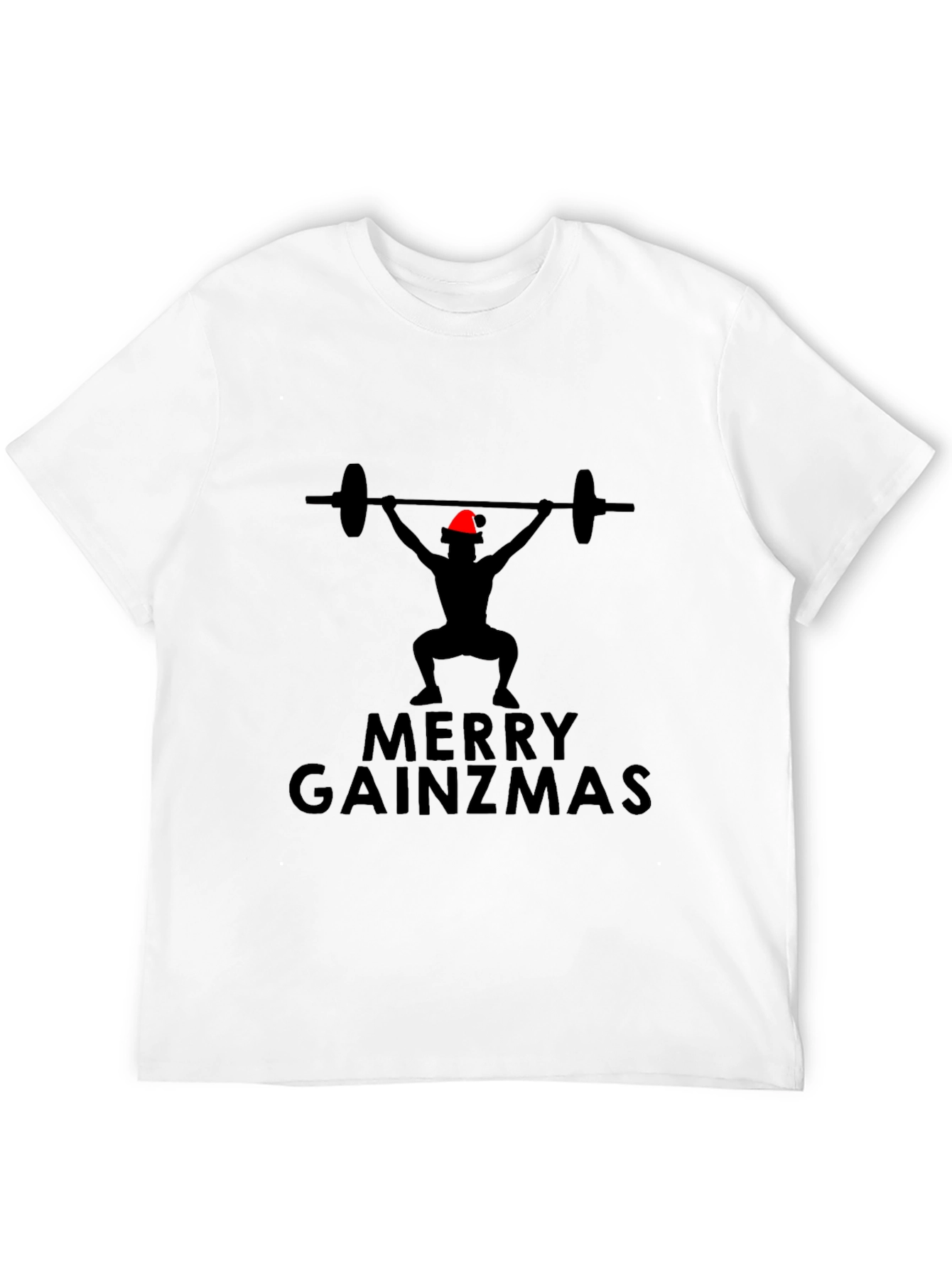 Merry Gainzmas Black T-Shirt - Gym Holiday Apparel