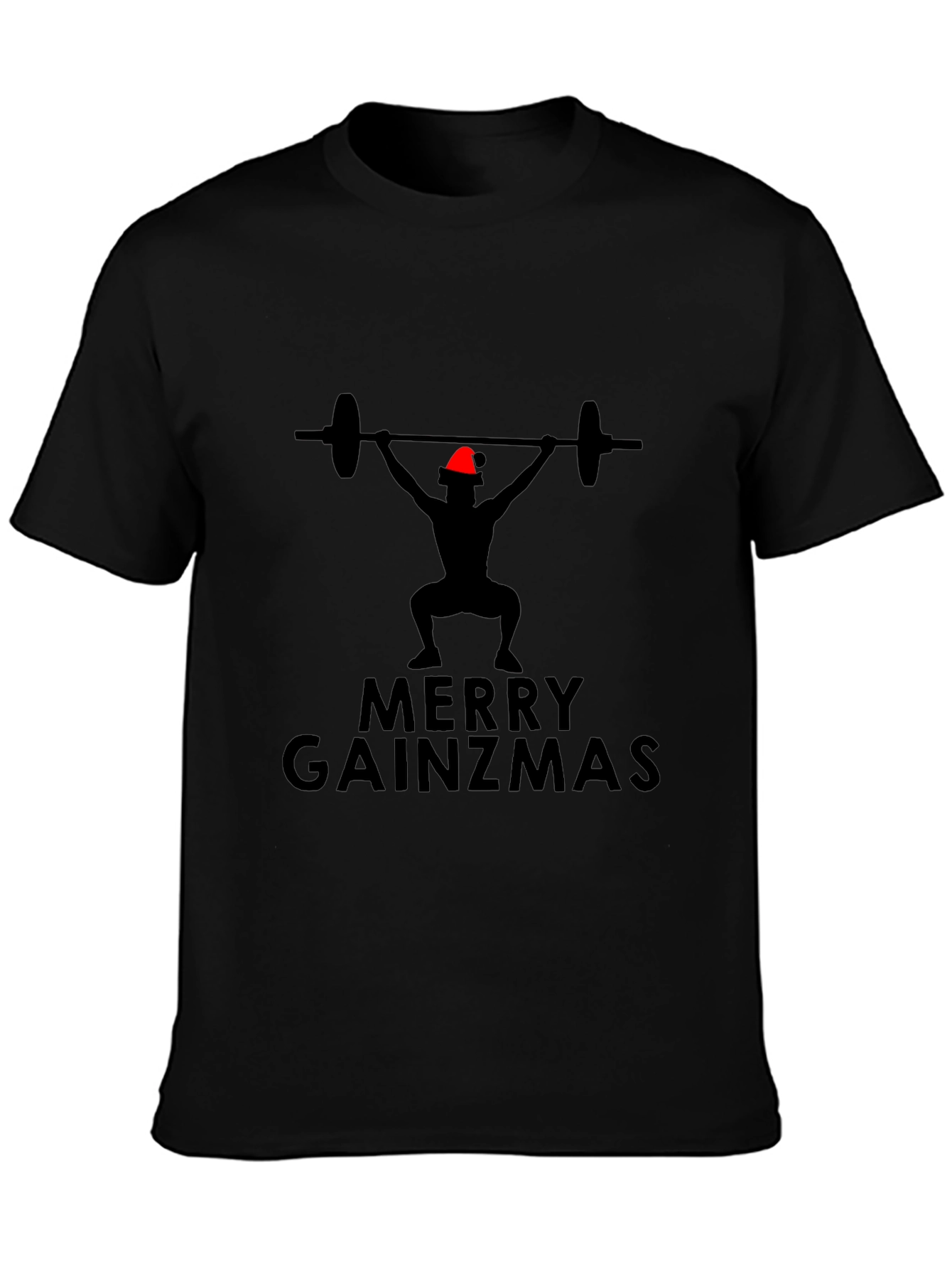 Merry Gainzmas Black T-Shirt - Gym Holiday Apparel