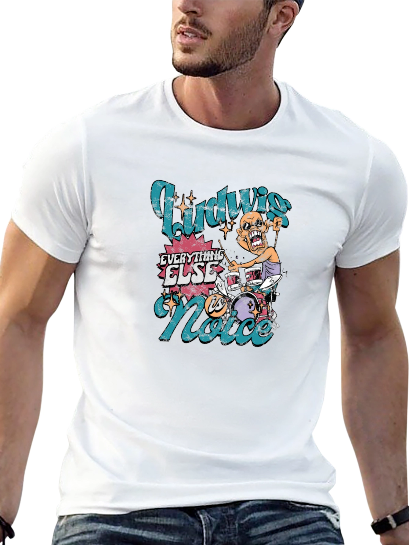 Ludwig Drummer Graphic Tee - Rock and Roll Style