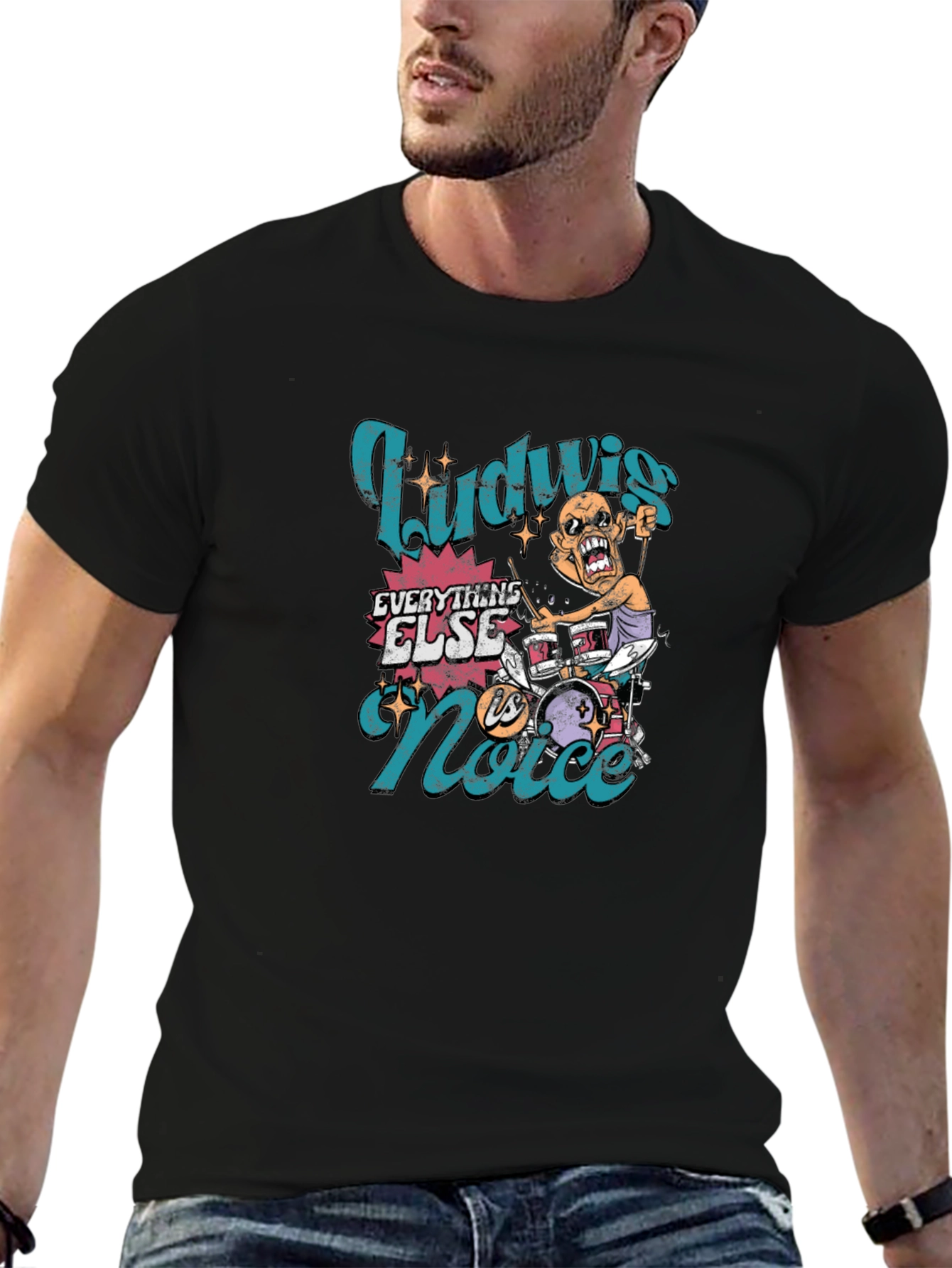 Ludwig Drummer Graphic Tee - Rock and Roll Style