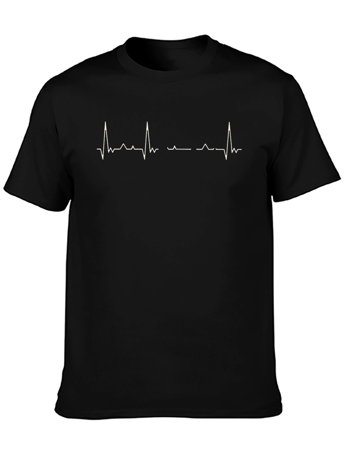 Heartbeat Lifeline Graphic Tee - Black Crew Neck