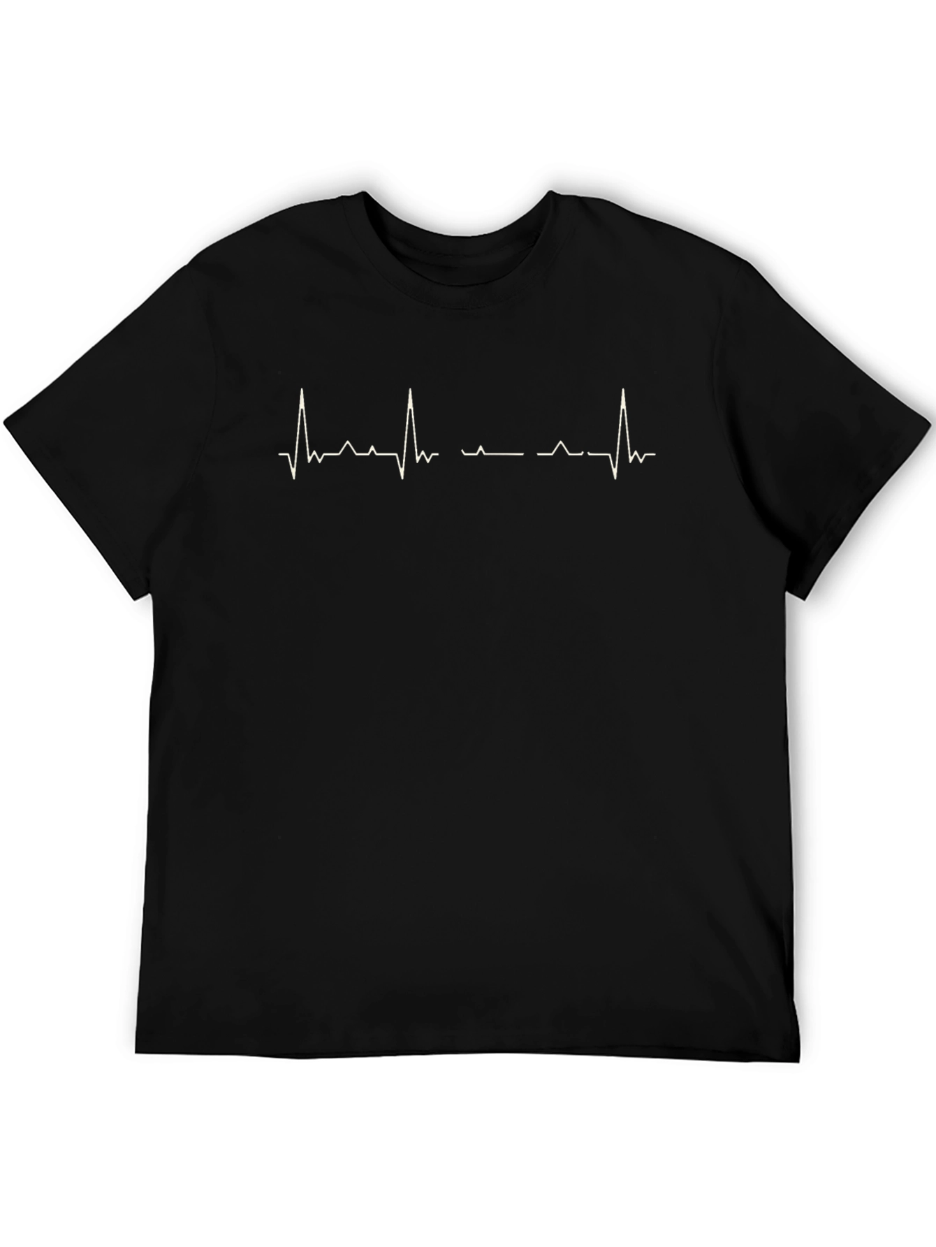 Heartbeat Lifeline Graphic Tee - Black Crew Neck