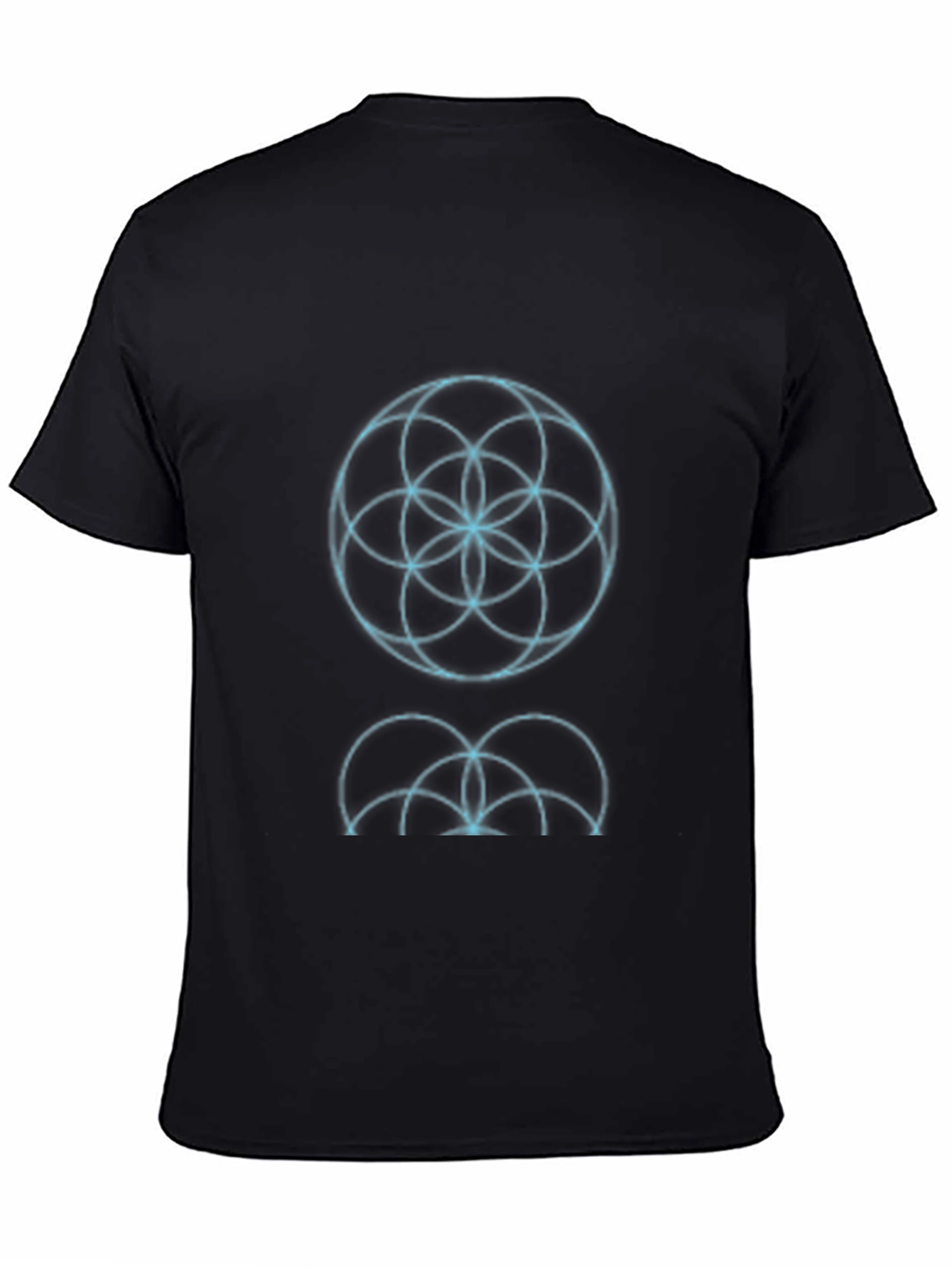 Geometric Circle Graphic Print Black T-Shirt