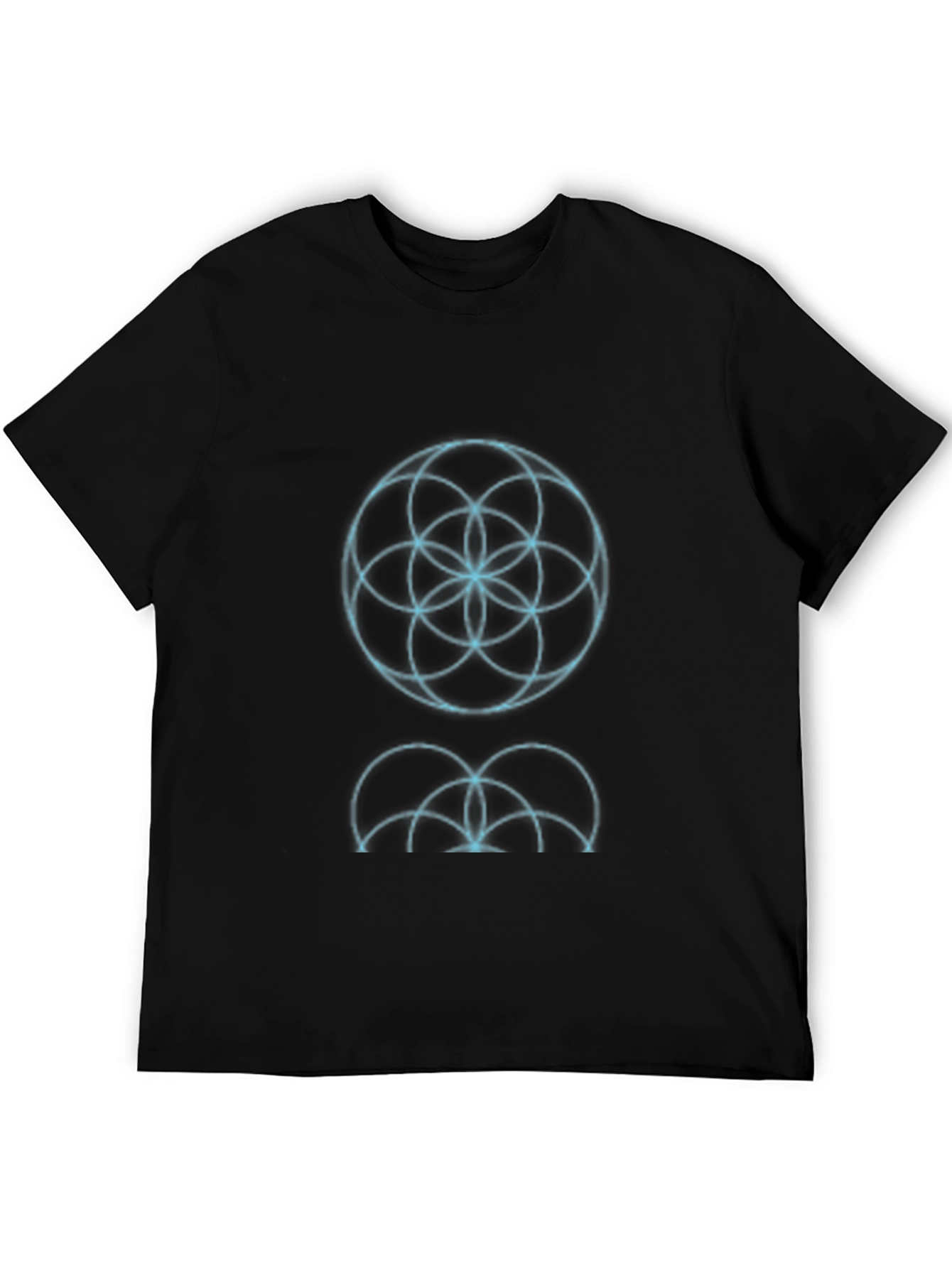 Geometric Circle Graphic Print Black T-Shirt