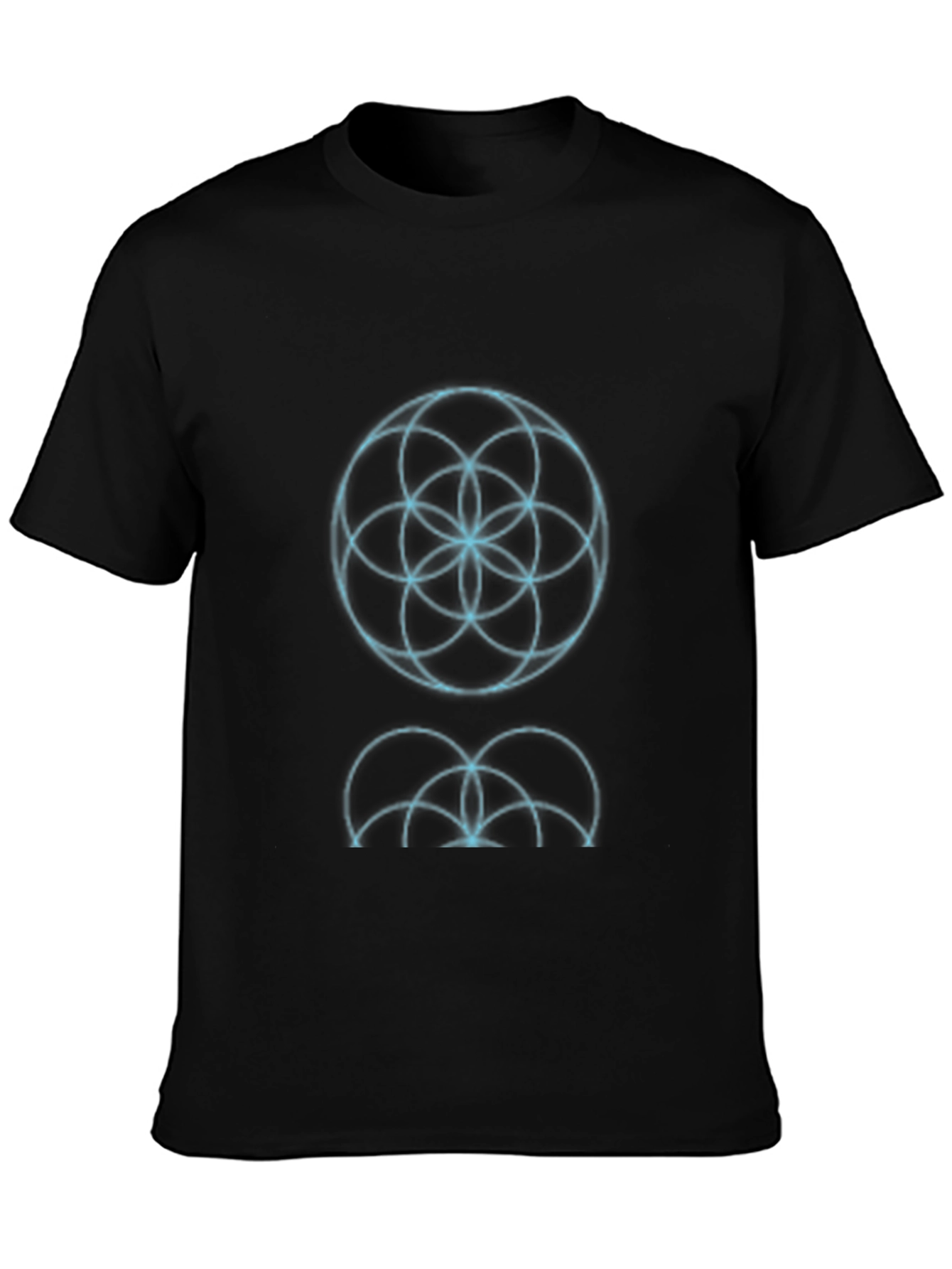 Geometric Circle Graphic Print Black T-Shirt