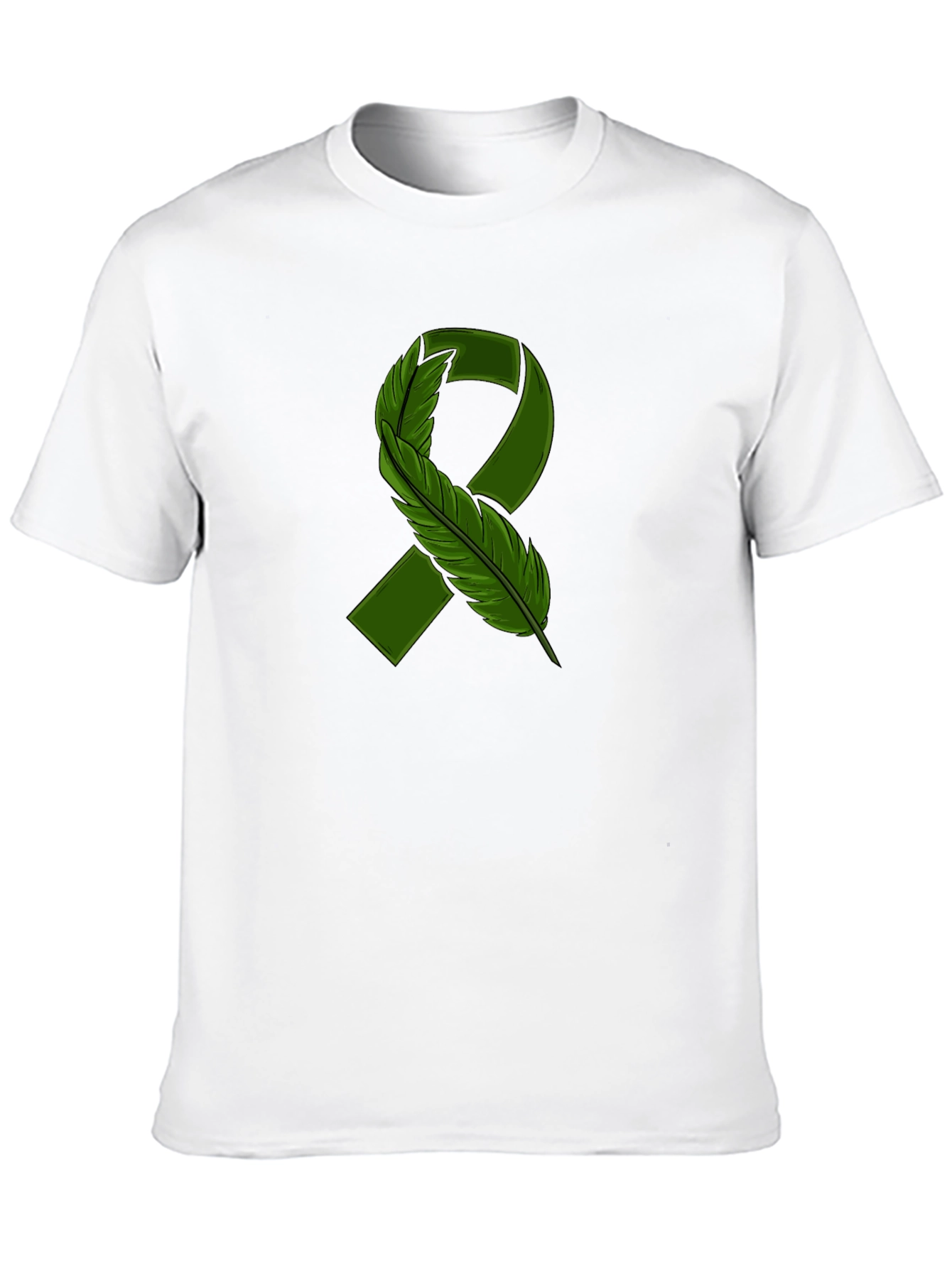 Green Ribbon Feather Graphic Tee
