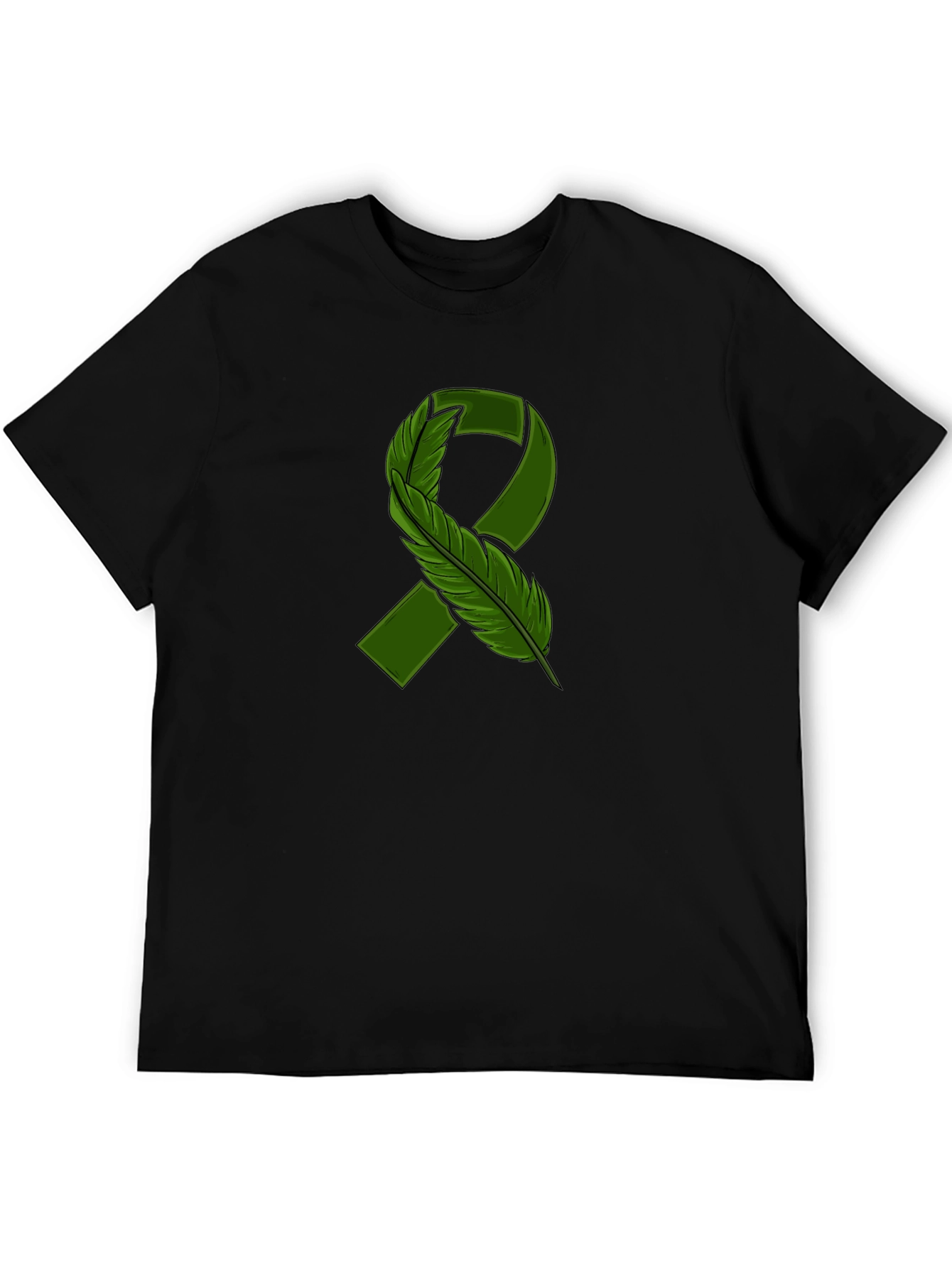 Green Ribbon Feather Graphic Tee